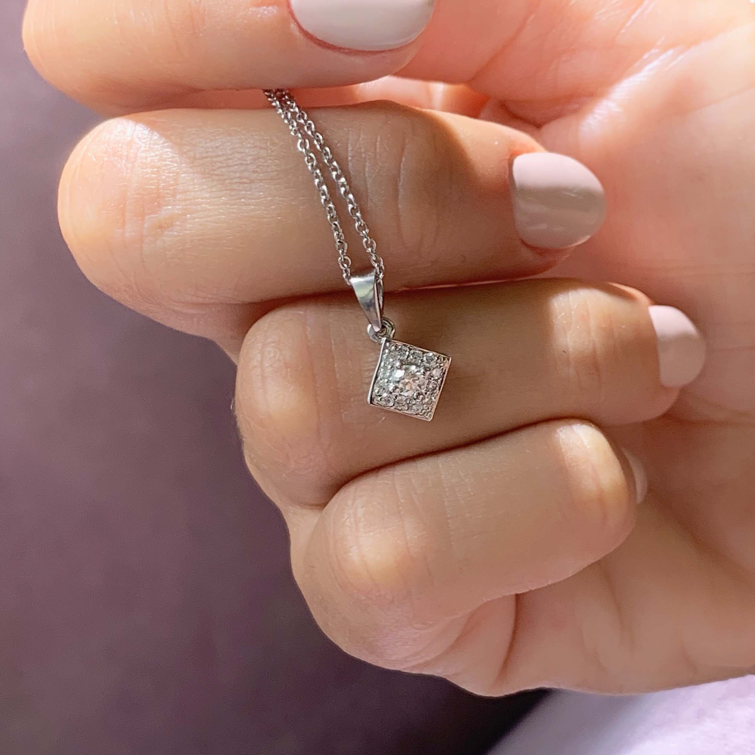 Maxine Lab Grown Diamond Pendant (0.4 Carat) -14K White Gold、mySite、hinf8tx79