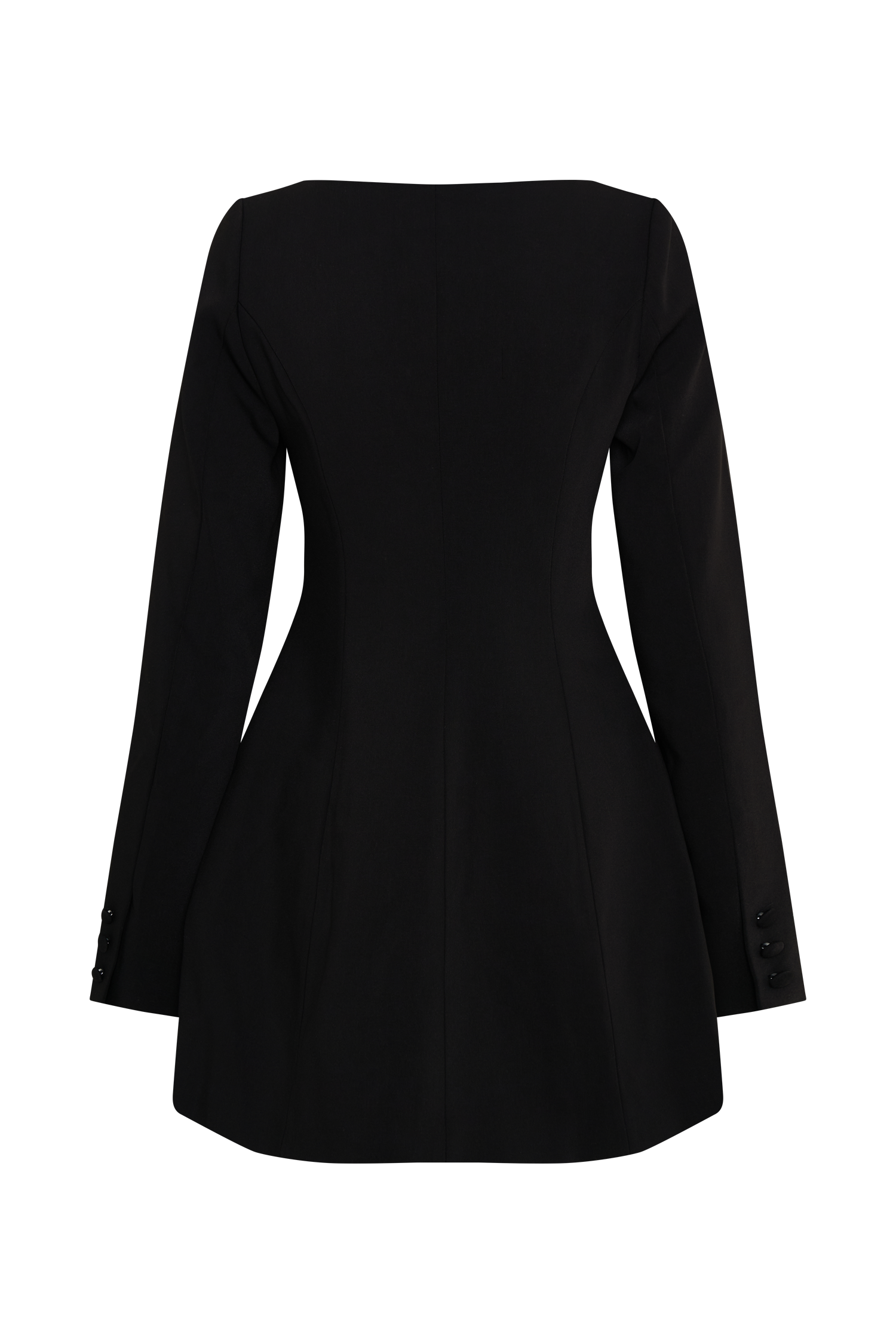 Jolie Boat Neck Suiting Mini Dress - Black、mySite、solidvoid