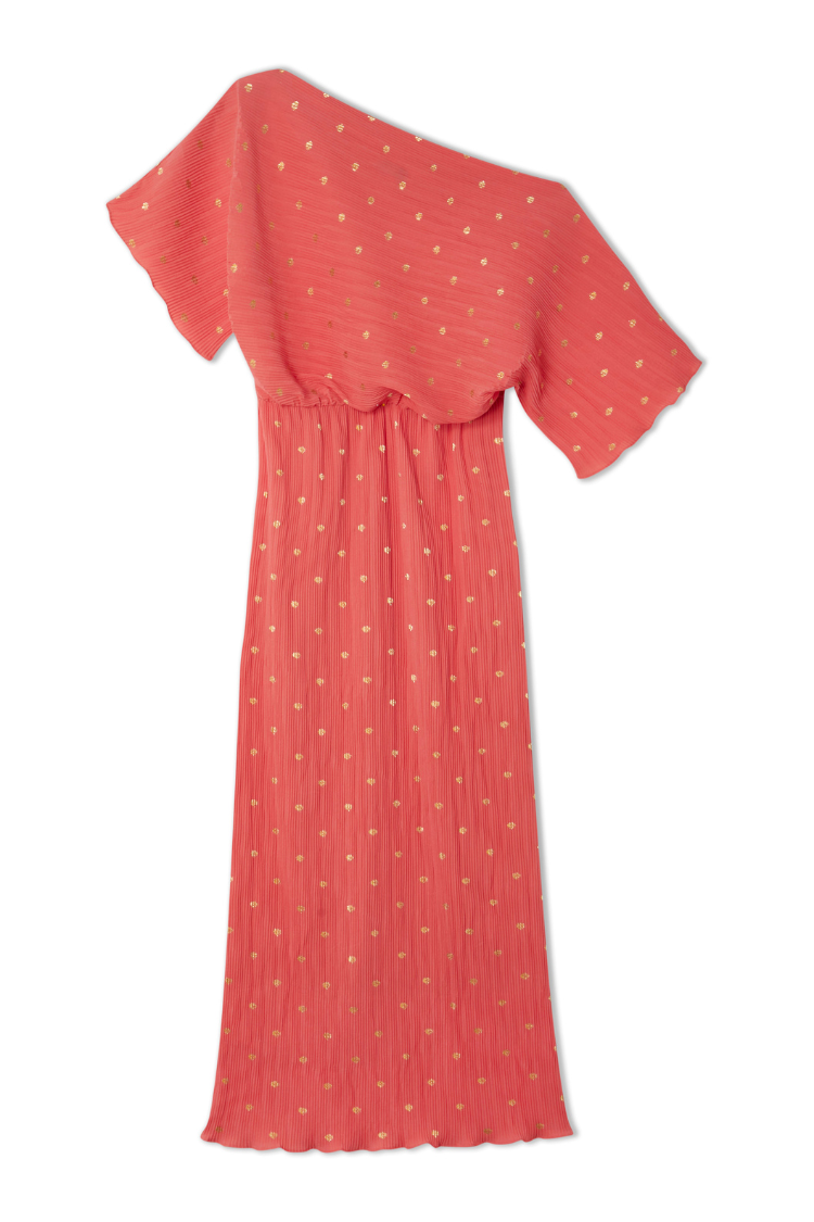 Coral Plisse Tilly Dress、mySite、solidvoid