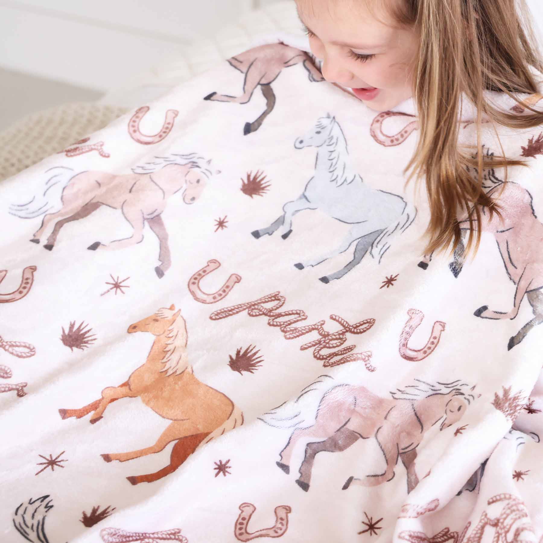  P's Ponies Personalized Kids Blanket、mySite、layawaytickets