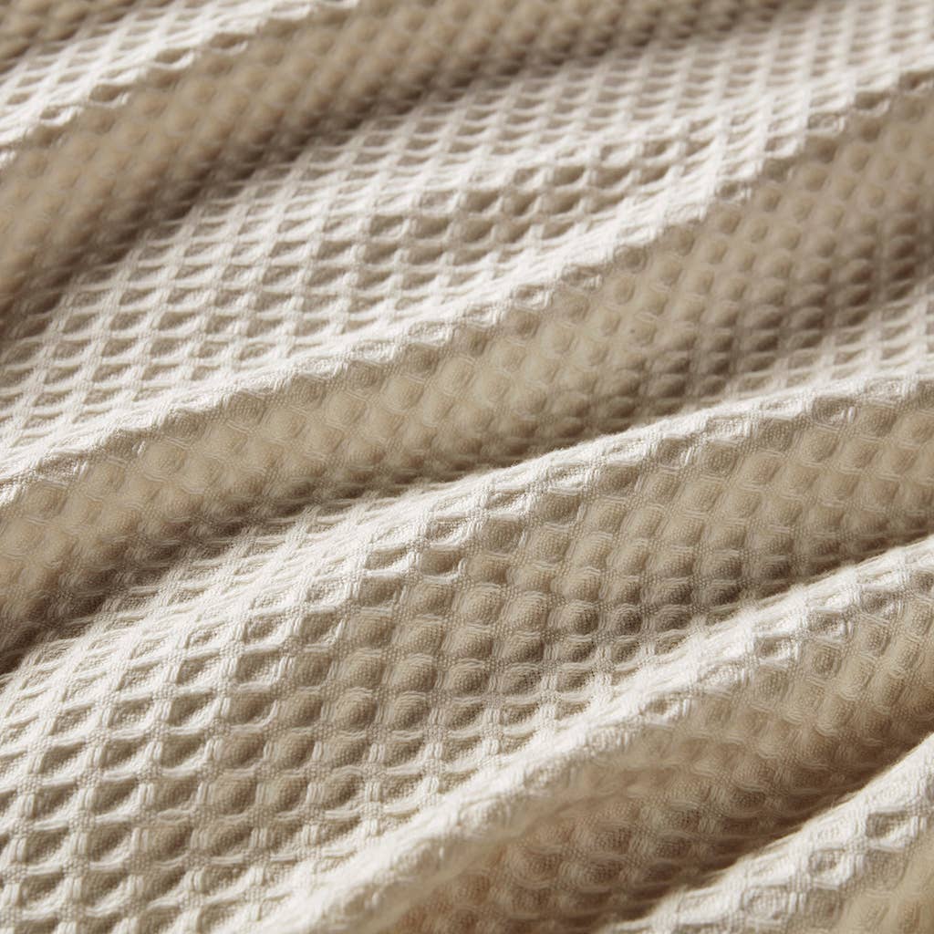 Waffle Weave Cotton Bedding Blanket, Khaki 300GSM、mySite、g9winljtr