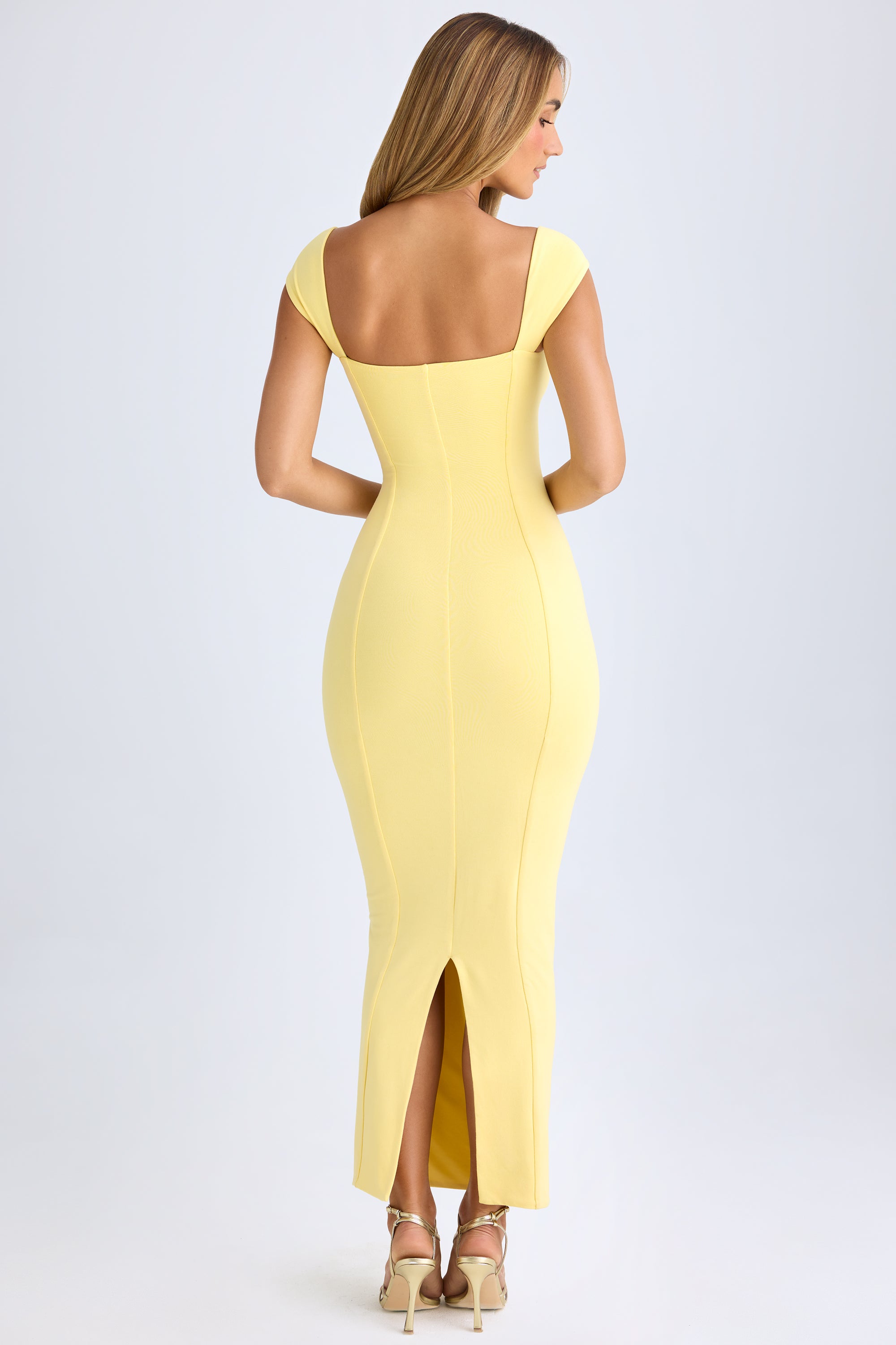 Modal Sweetheart-Neck Maxi Dress in Lemon Sherbet、mySite、solidvoid