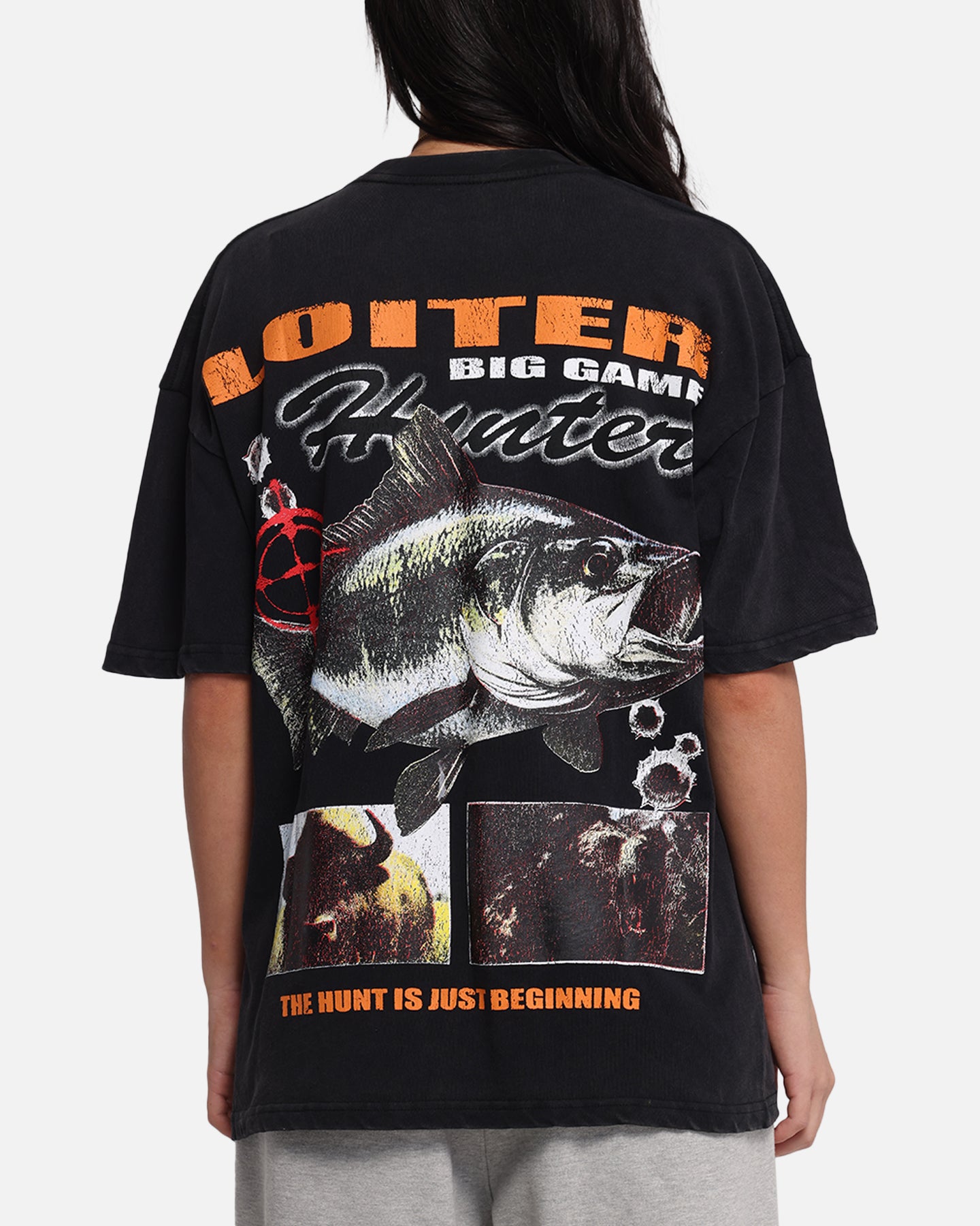 Loiter Big Game T-Shirt Black Acidwash、mySite、zt4zffjzw