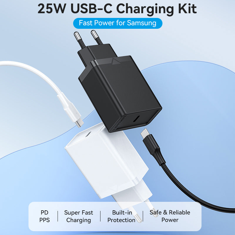 Vention 1-Port USB-C Wall Charger 25W EU-Plug、mySite、fannypackpong