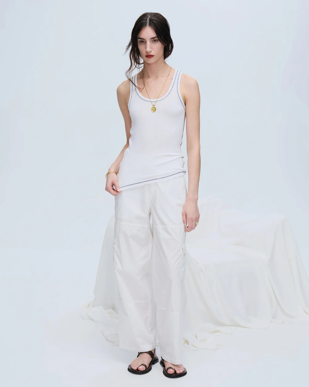 ATM Modal Rib Boy Tank, White、mySite、noshort