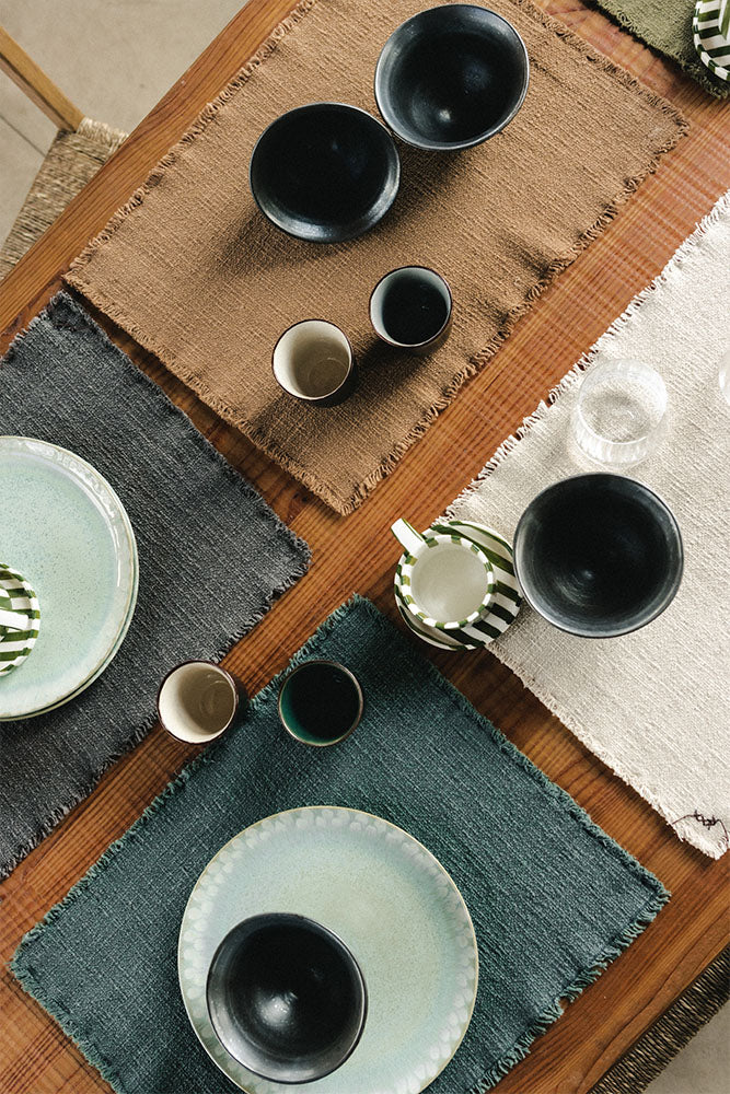 Handloom Placemats Duck green (Set of 4)、mySite、gigharbornorthrealestate