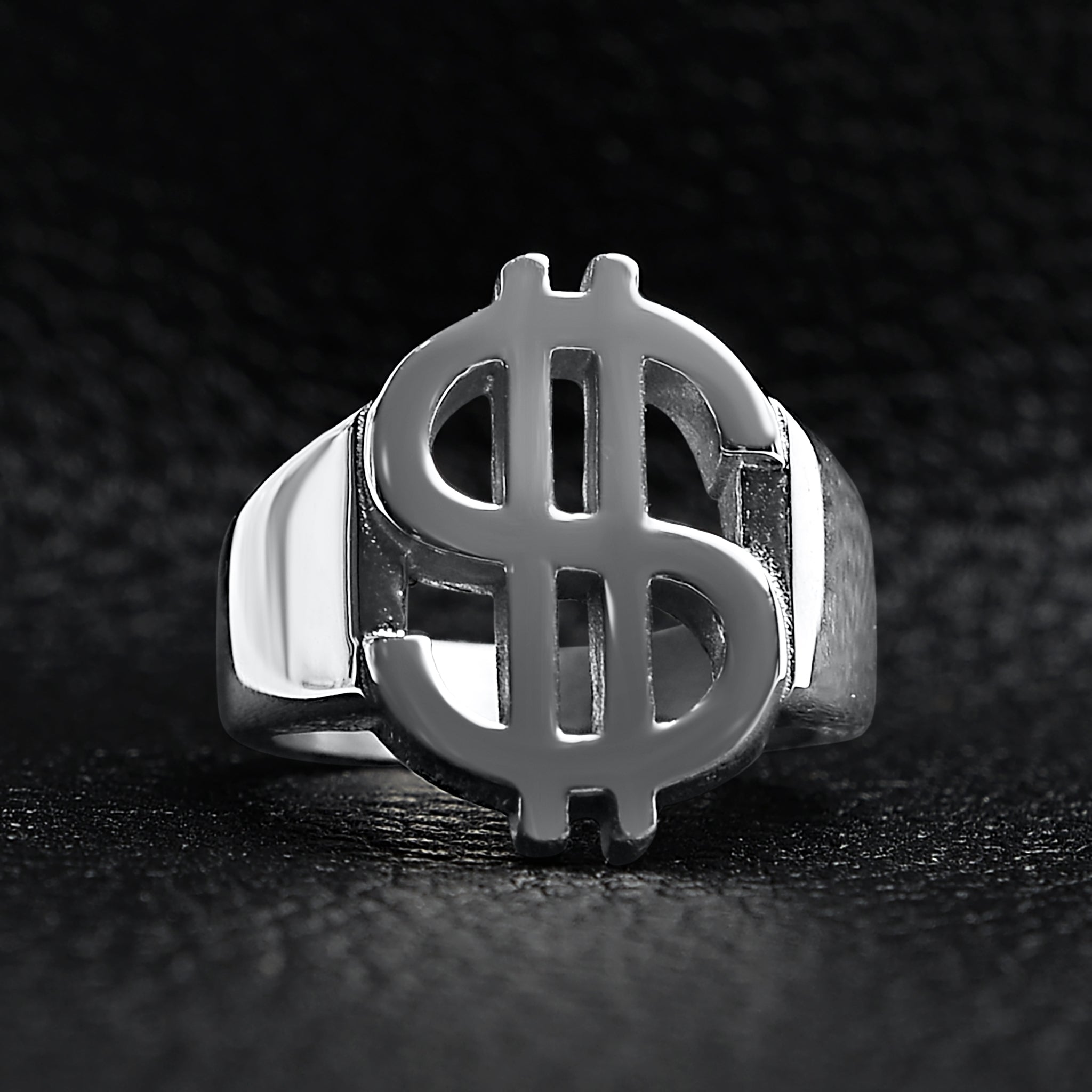 Stainless Steel Money Sign Mens Ring / SCR4115、mySite、dreamappss