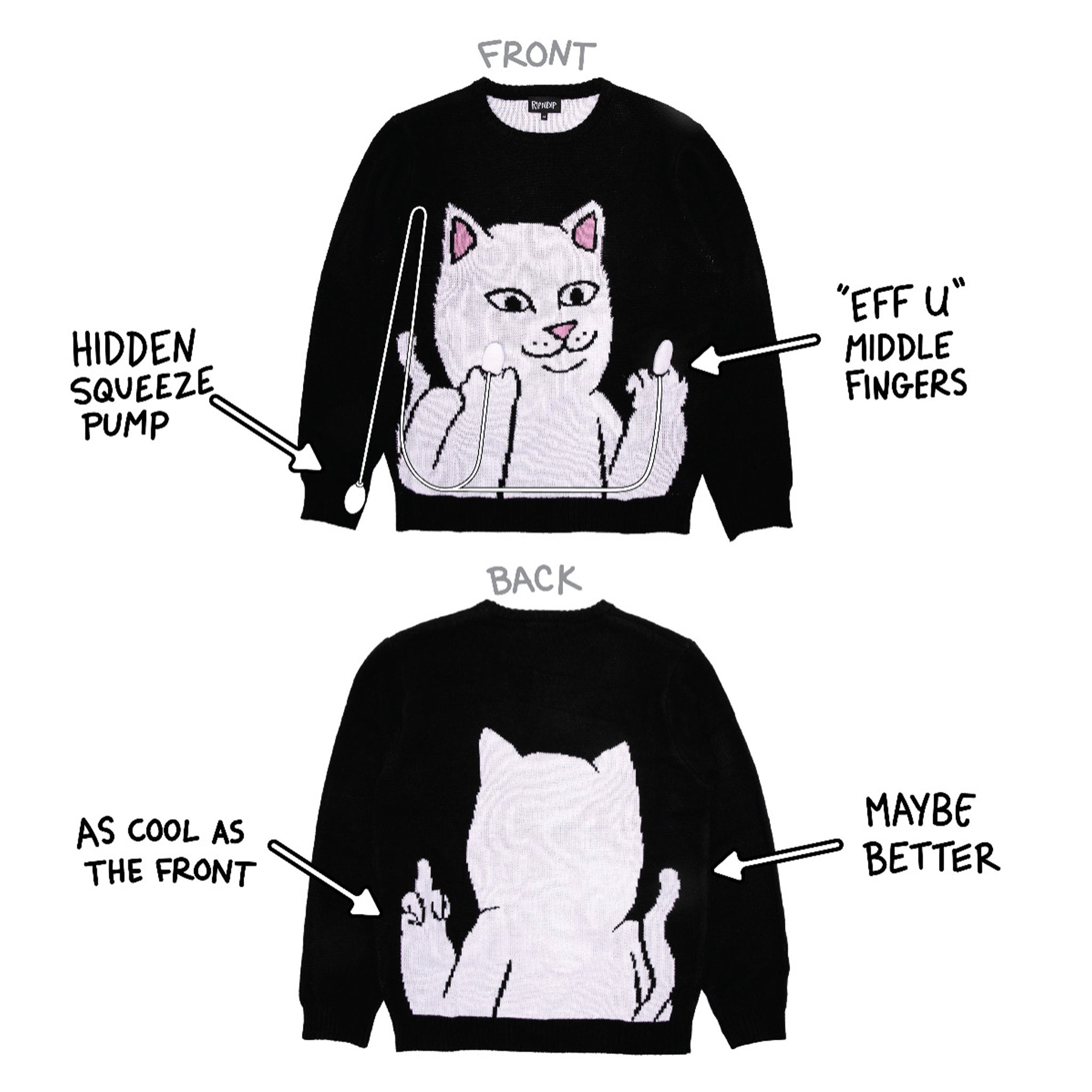  Lord Nermal Flippy Knitty Sweater (Black)、mySite、merchandisen