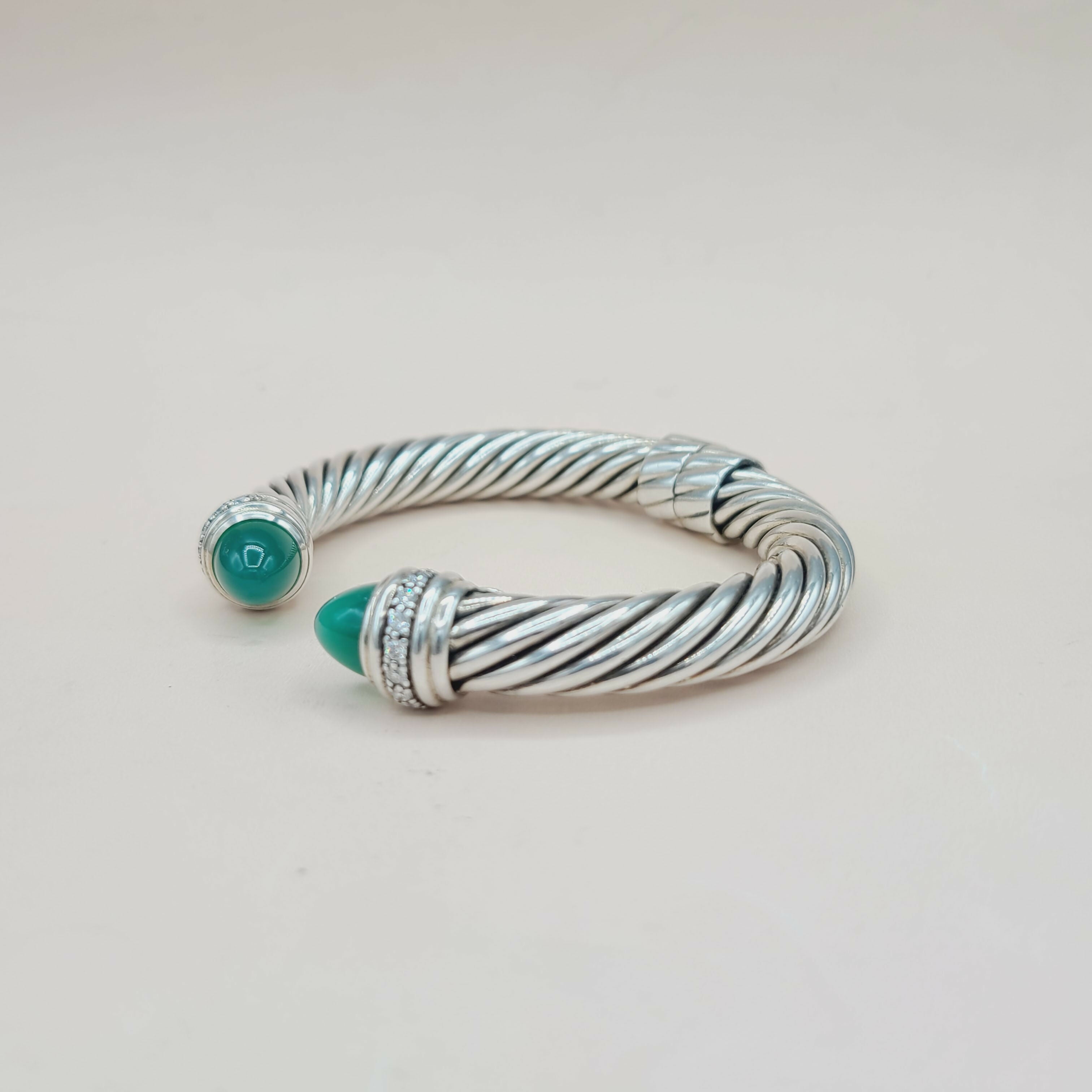 David Yurman Cable Bracelet 10mm 鈥?Green Onyx & Diamonds、mySite、hinf8tx79