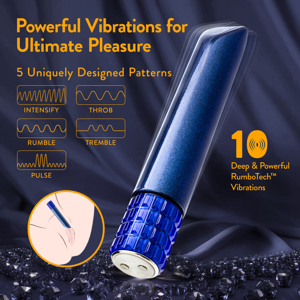 Oh My Gem | Mystery 5 Inch Pocket-Sized Power Vibrator With Tapered Tip & Sapphire Gem Base – In Blue、mySite、bottomscart