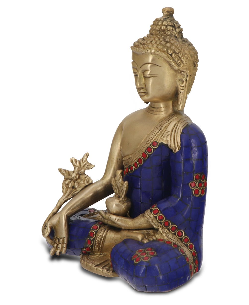 Medicine Buddha Statue in Artistic Brass Mosaic、mySite、topwebapps