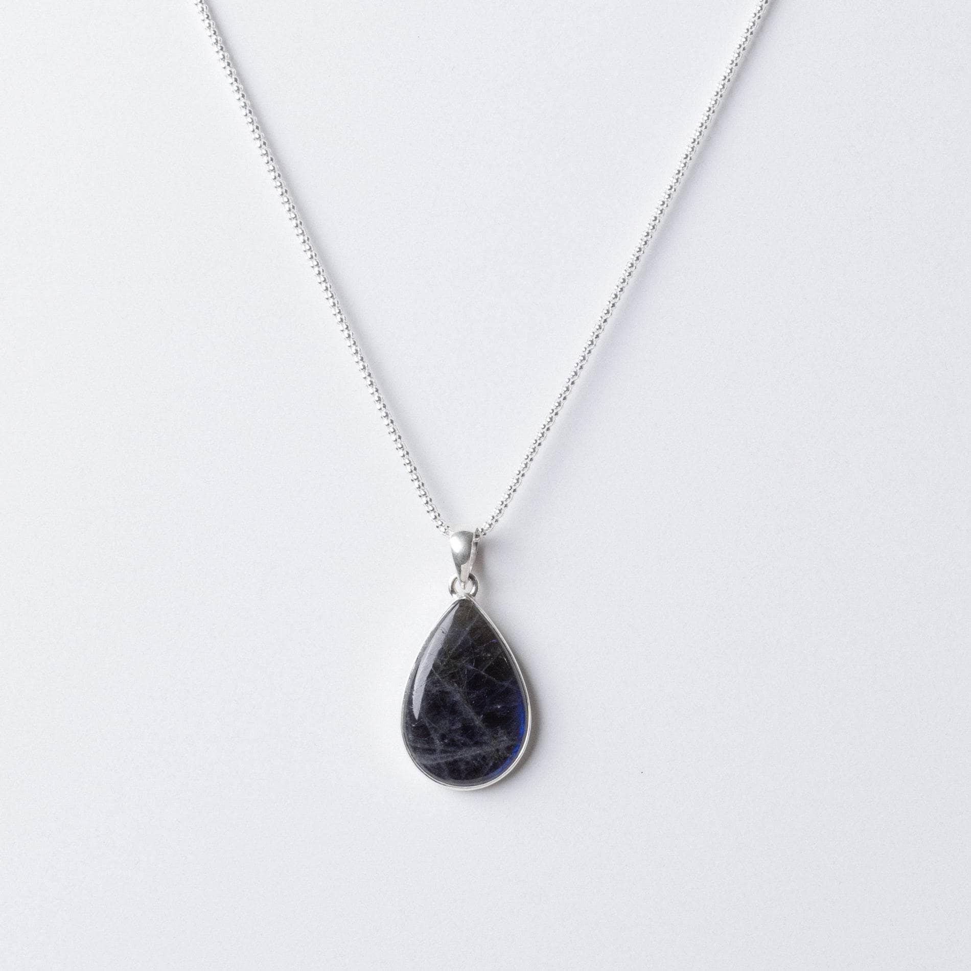Genuine Labradorite Teardrop Pendant Necklace、mySite、hinf8tx79