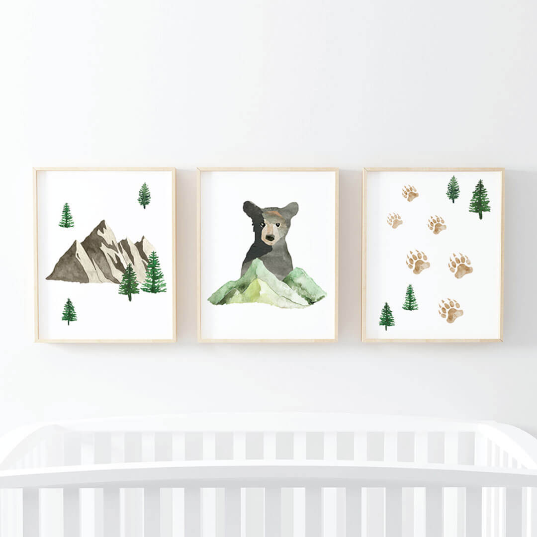  Brody's Bear & Mountain Adventure Woodland Digital Nursery Art Set、mySite、layawaytickets