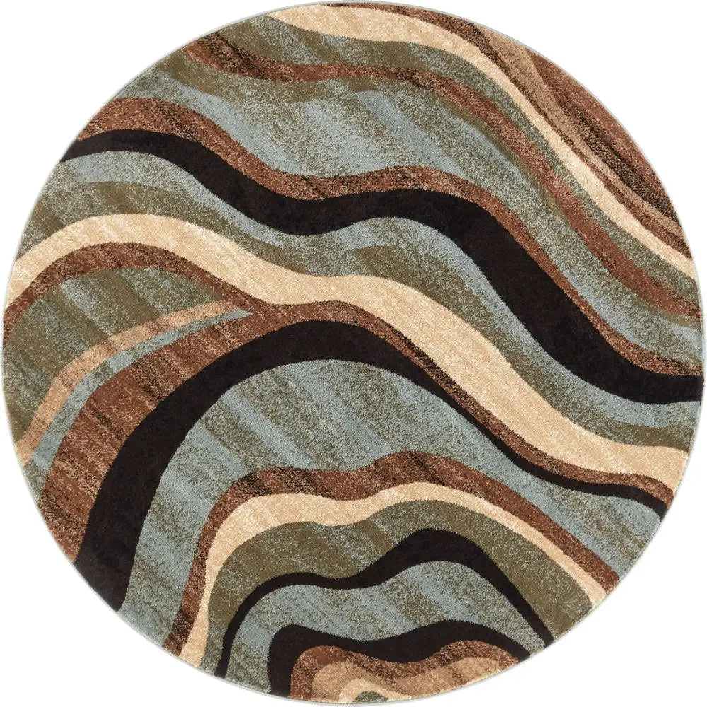 Nirvana Waves Multi Blue Modern Rug、mySite、gigharbornorthrealestate