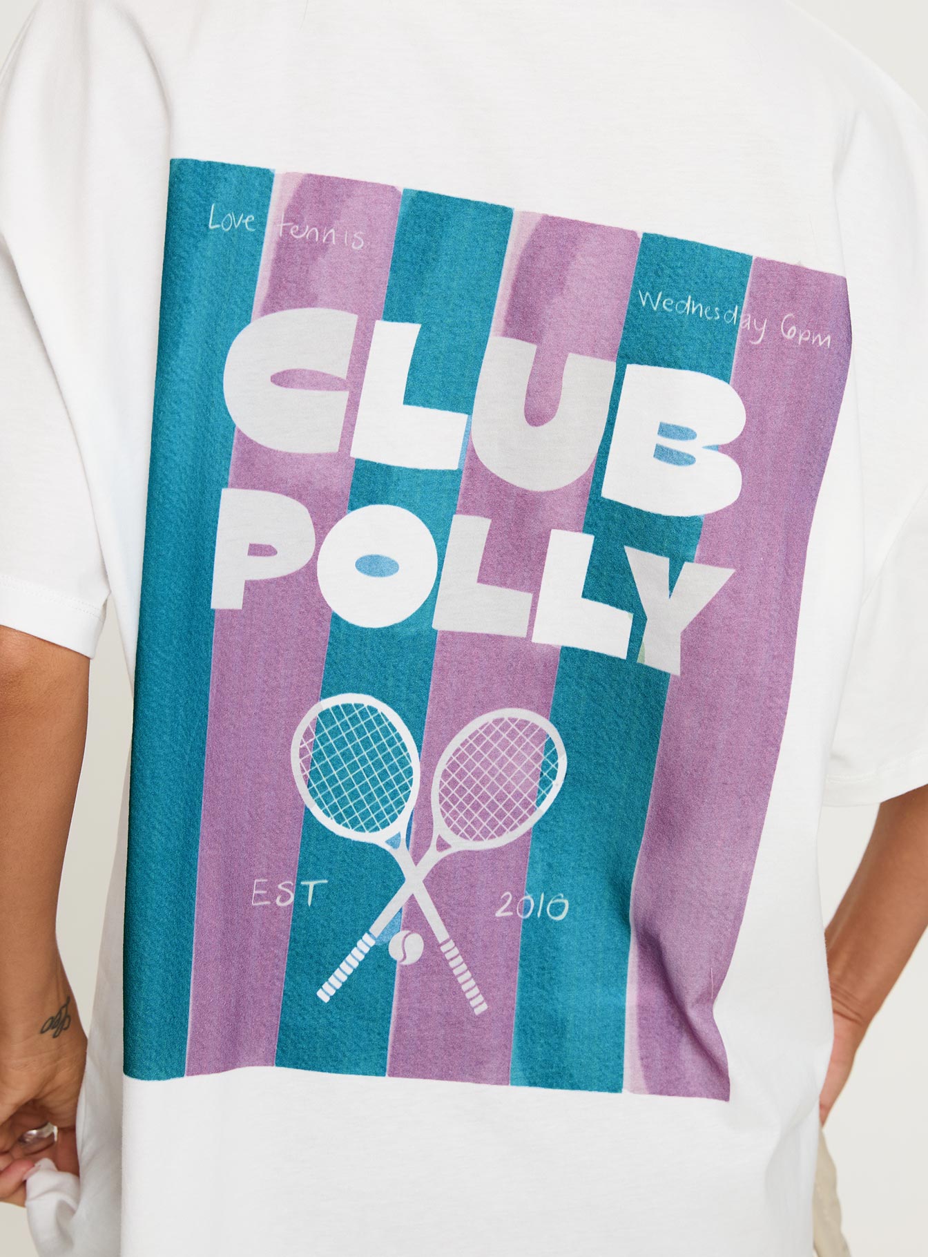 Club Polly Oversized Tee White、mySite、solidvoid