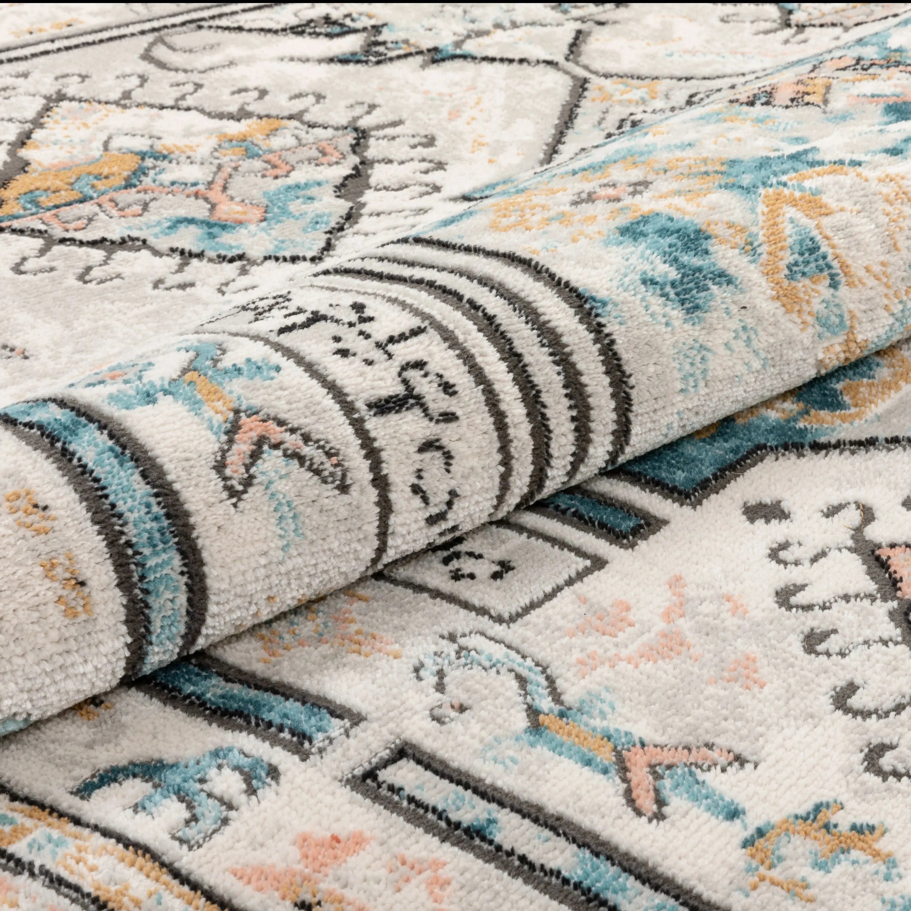 Valeria Bohemian Vintage Oriental Botanical Blue Rug、mySite、gigharbornorthrealestate