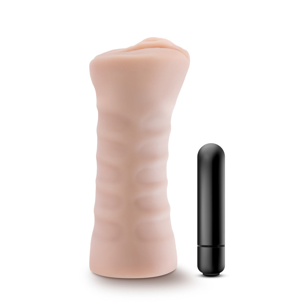 Enlust By Blush® | Ayumi Vibrating AI Male Masturbator Tight & Nubbed Canal With Vibrating Bullet - Made With X5® Plus Ultra Soft Realistic Vagina Feel - Beige、mySite、bottomscart