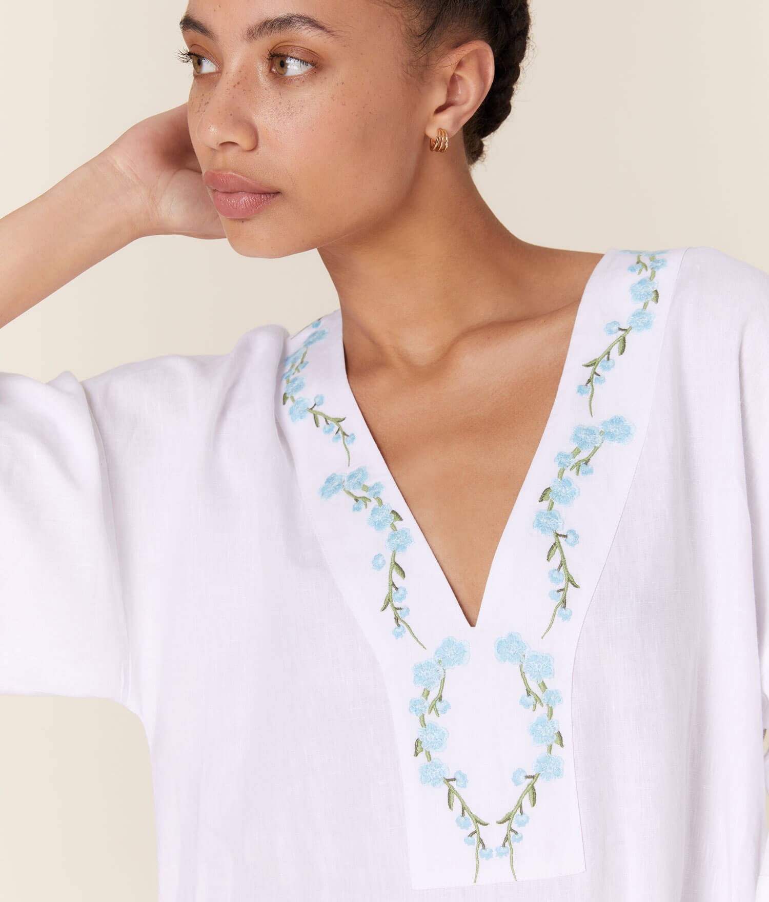  The Kepez Kaftan Dress - Linen - White、mySite、ashleygrahame