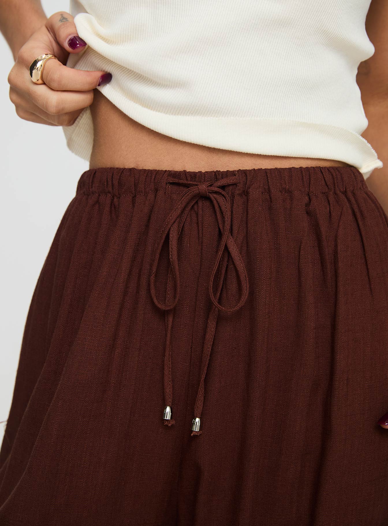 Ogilvie Linen Blend Pants Chocolate、mySite、solidvoid