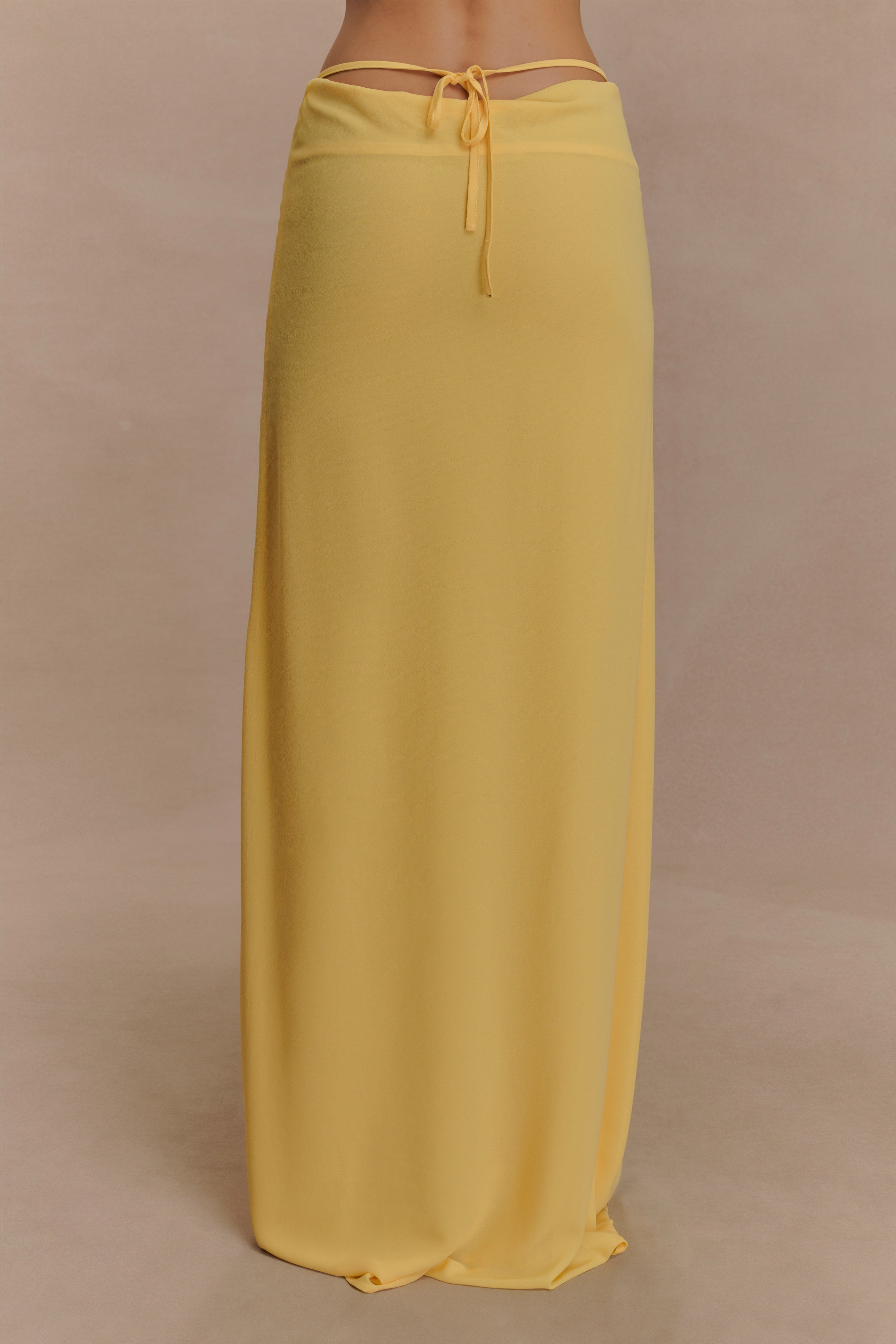 Katalina Chiffon Maxi Skirt - Butterscotch、mySite、solidvoid