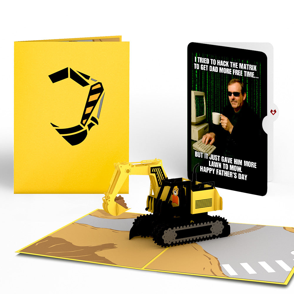 Excavator Father's Day Pop-Up Card and Matrix Hacker Sentiment Set、mySite、solidvoid