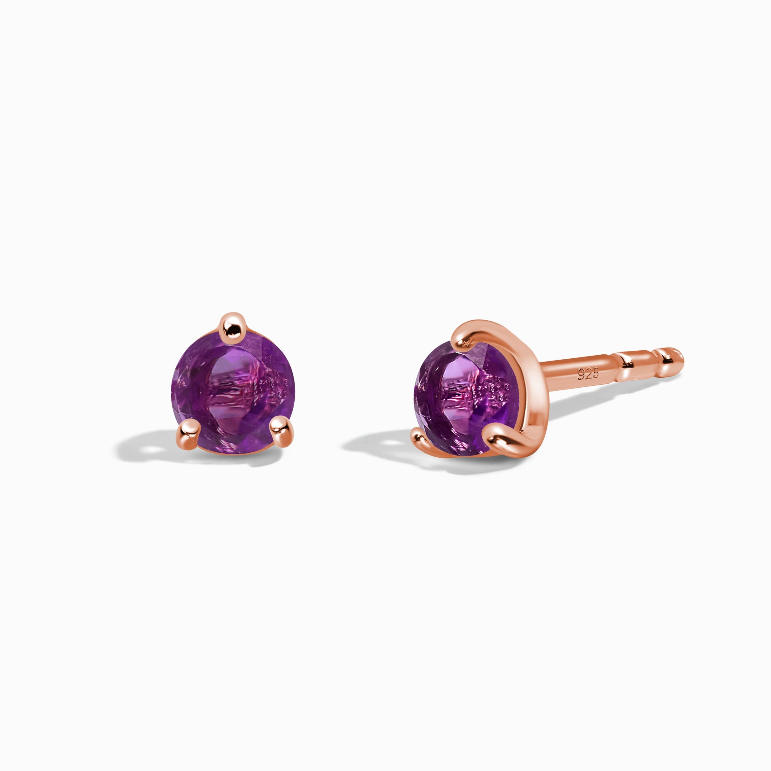 Amethyst Round Studs - February Birthstone、mySite、hinf8tx79