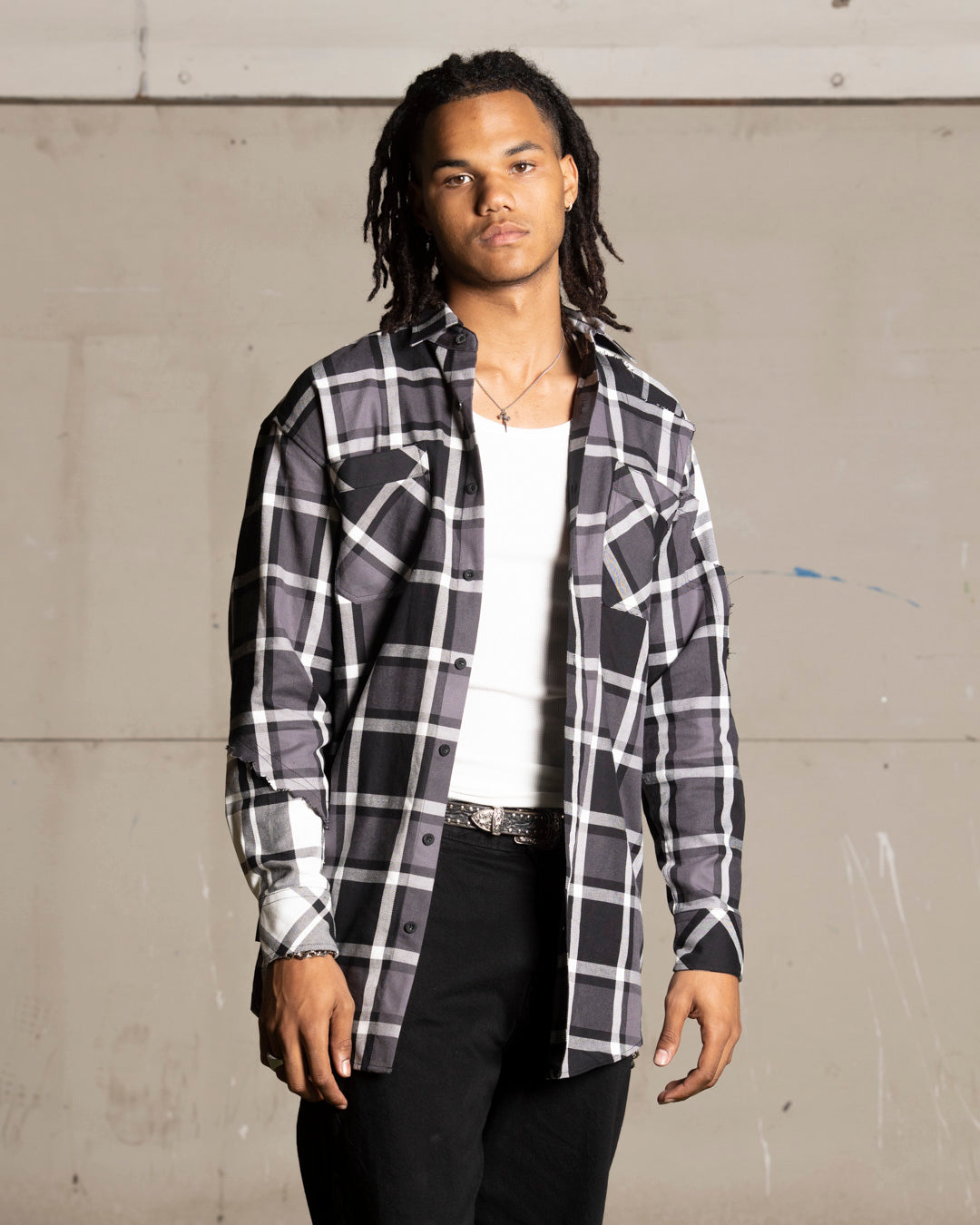 Saint Morta Patriot Long Sleeve Flannel Shirt Black/Grey、mySite、zt4zffjzw