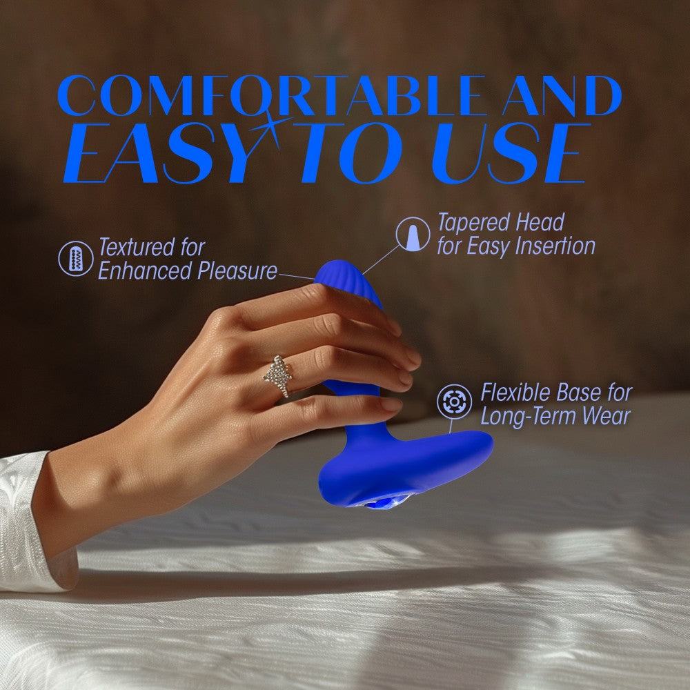 Oh My Gem By Blush® | Mystery 4 Inch Vibrating Anal Plug Massager With Stayput™ Design & Sapphire Gem Base – In Blue、mySite、bottomscart