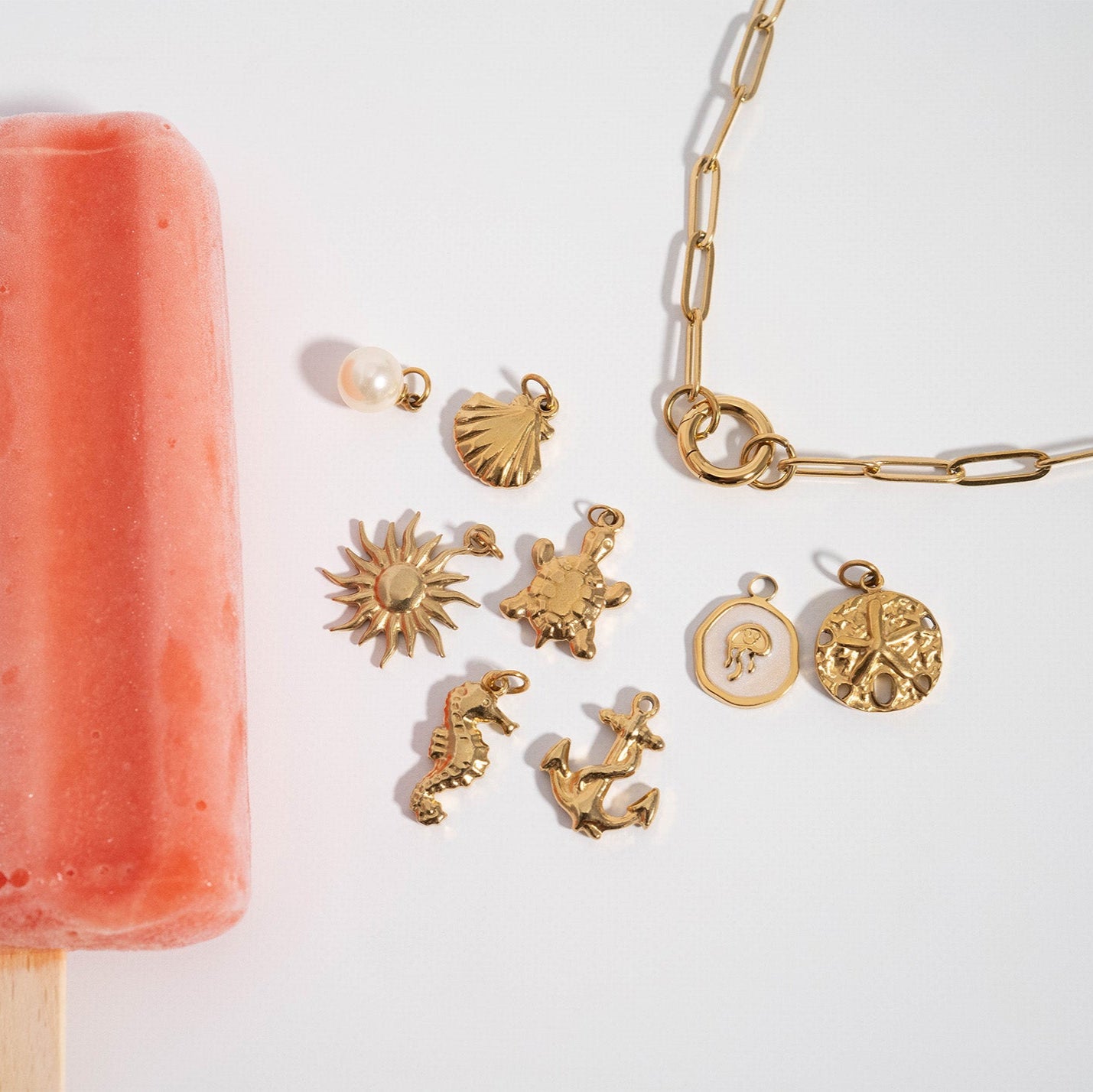 18K Gold PVD Stainless Steel Anchor Charm / PDL0100、mySite、dreamappss