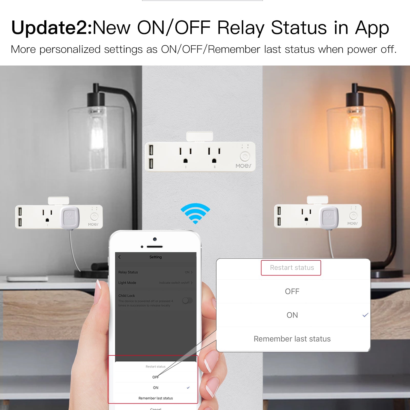 Wifi Smart US Outlet Extender Multi Plug Socket Outlet Shelf With Relay Status, Light Mode Adjustable、mySite、fannypackpong