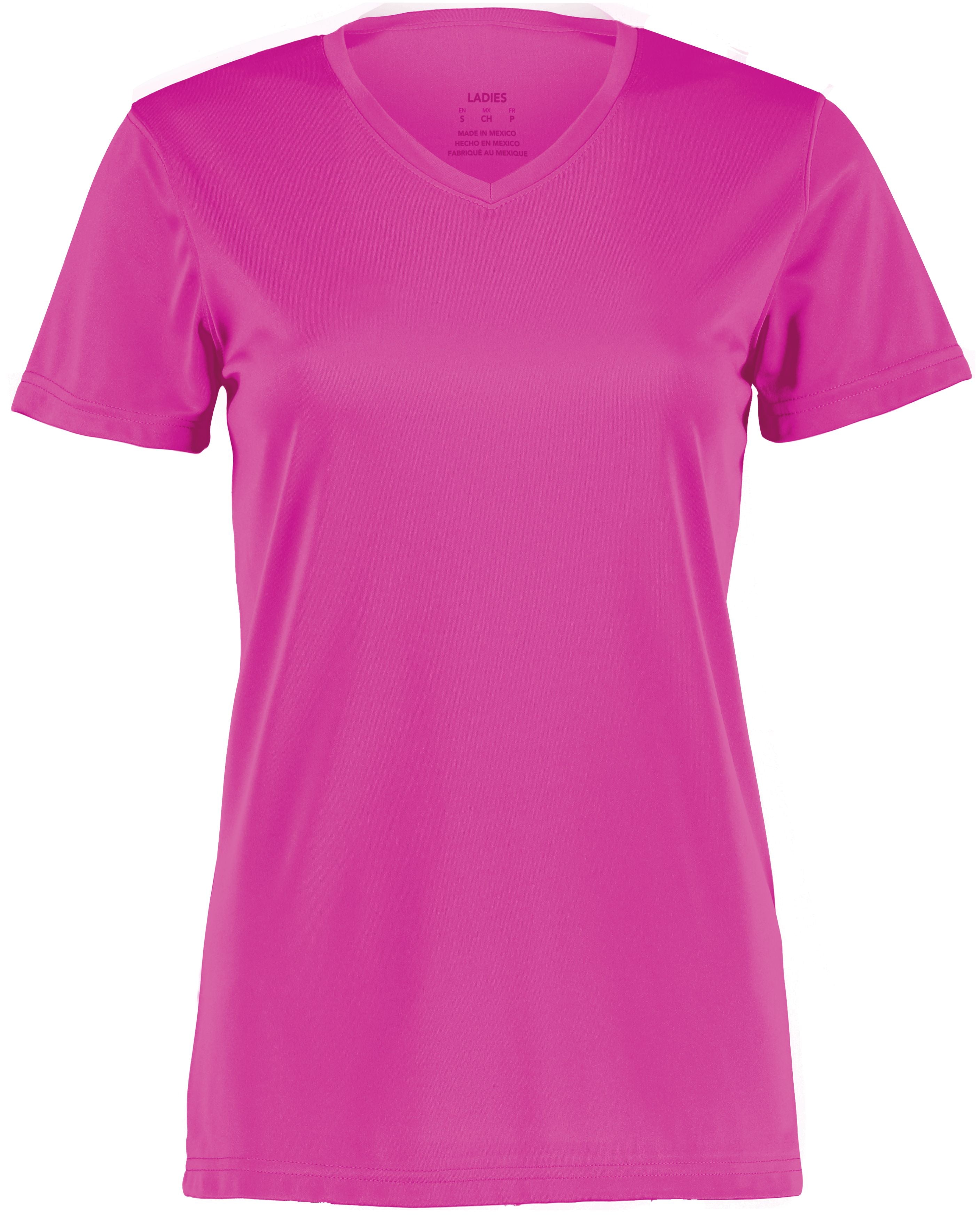 Augusta Women's NexGen Wicking Tee - Power Pink、mySite、noshort