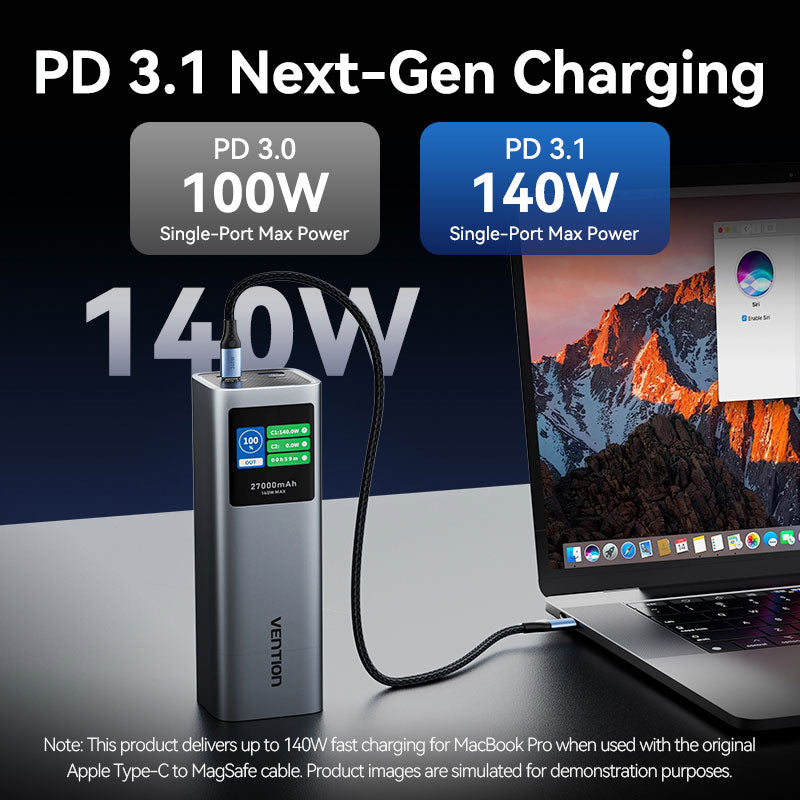 Vention 27000mAh Power Bank 140W、mySite、fannypackpong