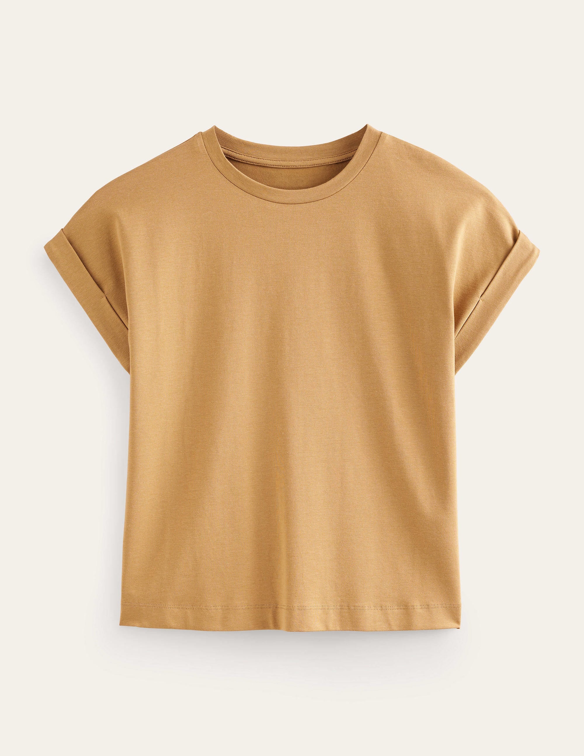  Turn Back Sleeve Crew T-Shirt-Camel、mySite、ashleygrahame