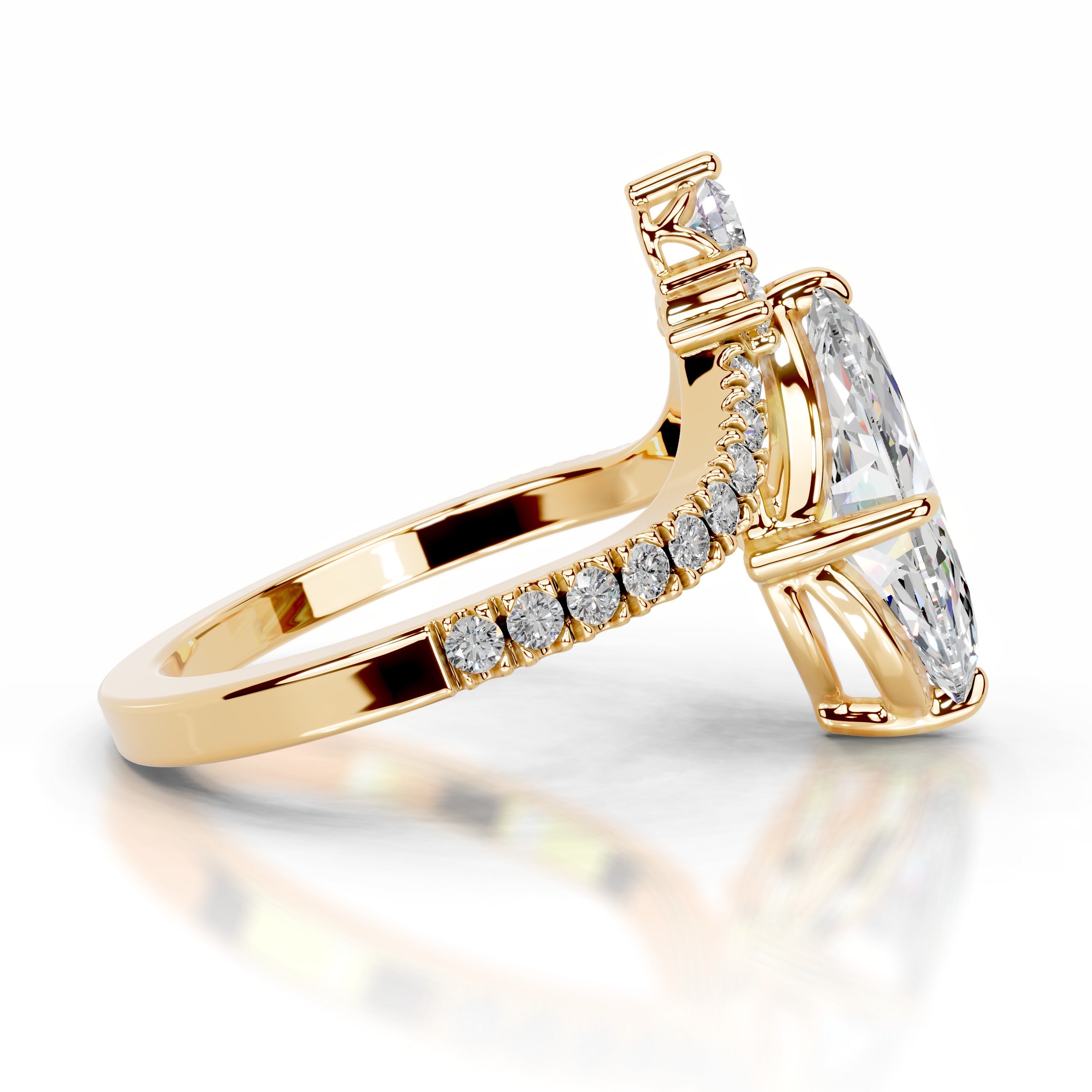 Tia Moissanite & Diamond Ring - 18K Yellow Gold、mySite、hinf8tx79
