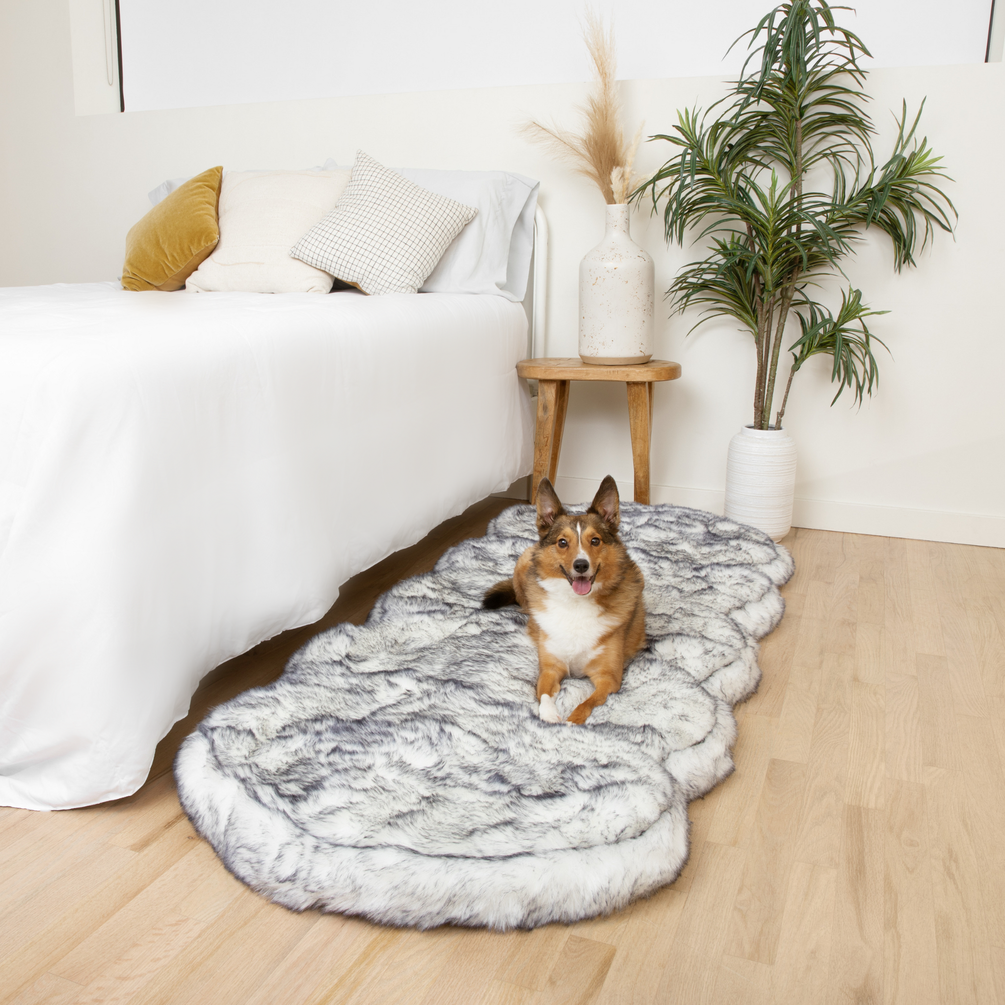 PupRug™ Luxe Orthopedic Runner Bed + Matching Waterproof Blanket Bundle - Ultra Plush Arctic Fox、mySite、solidvoid