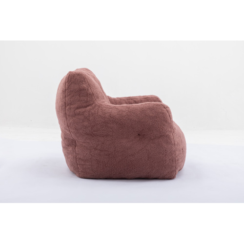 010-Soft Teddy Fabric Tufted Foam Bean Bag Chair With Teddy Fabric Ivory White、、casual