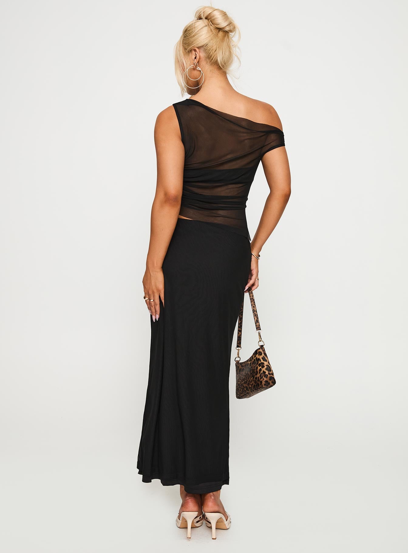 Aristocrat One Shoulder Mesh Set Black、mySite、solidvoid