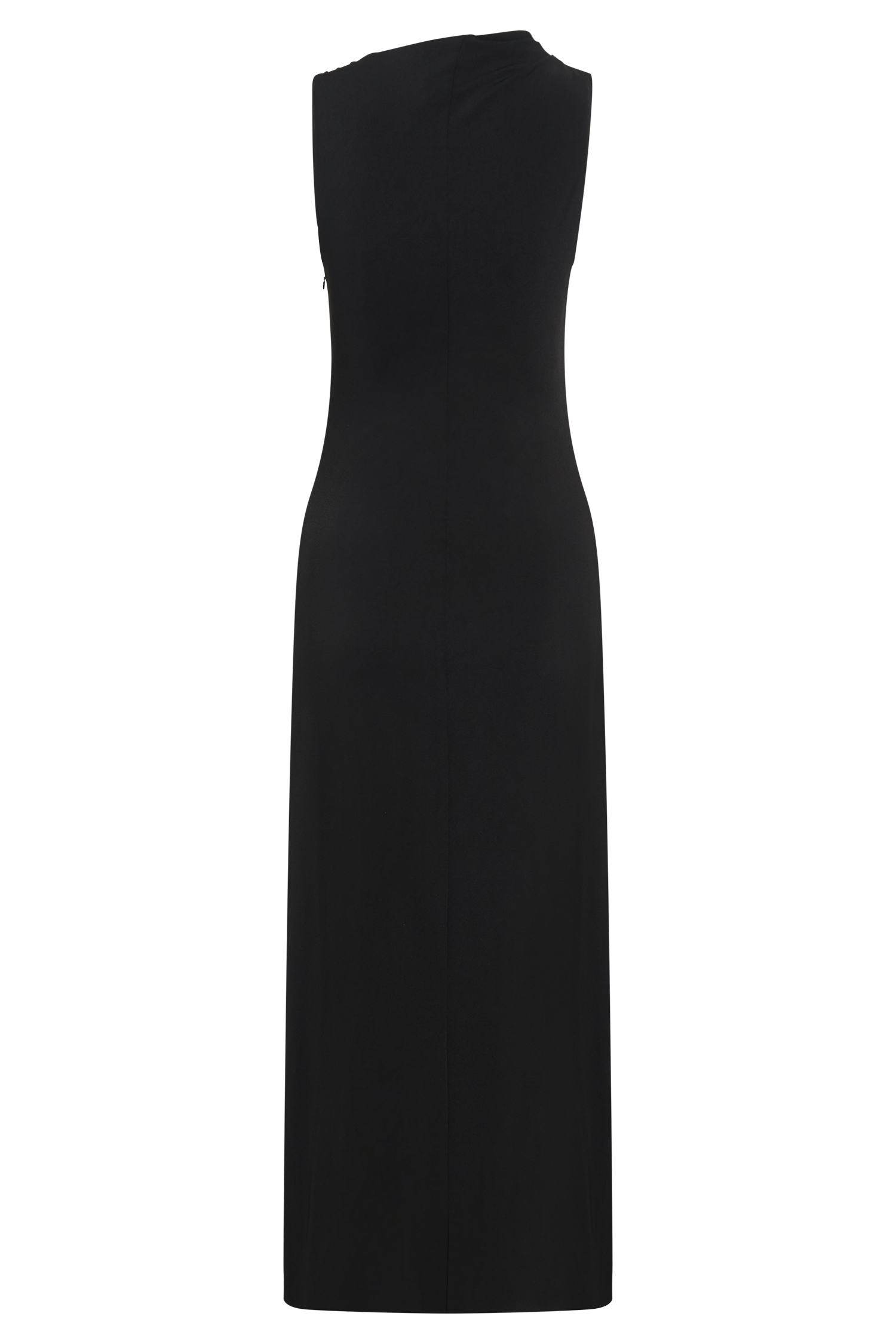 Taylor Draped Stretch Crepe Midi Dress - Black、mySite、solidvoid