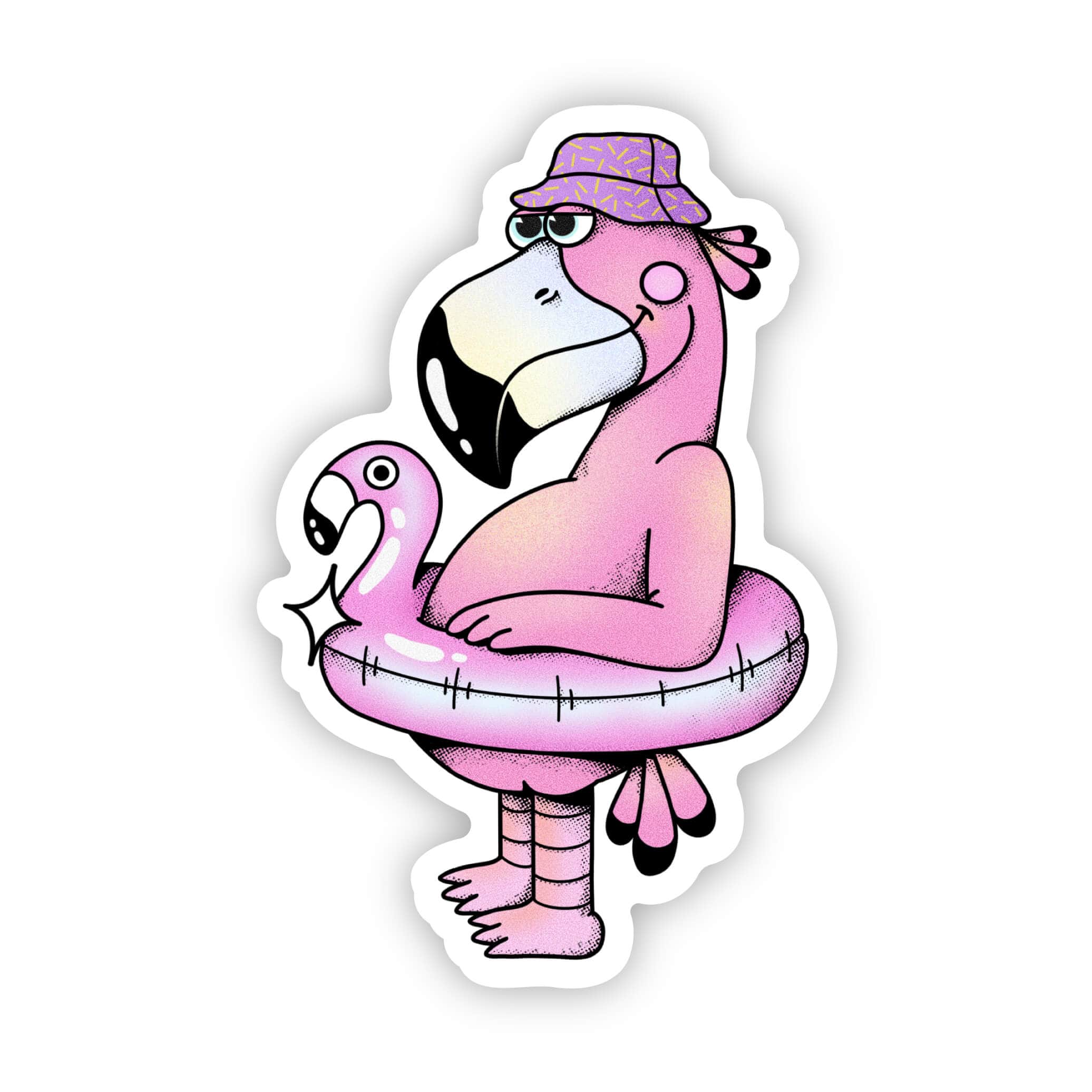  Flamingo In A Floatie Sticker、mySite、ghnorth
