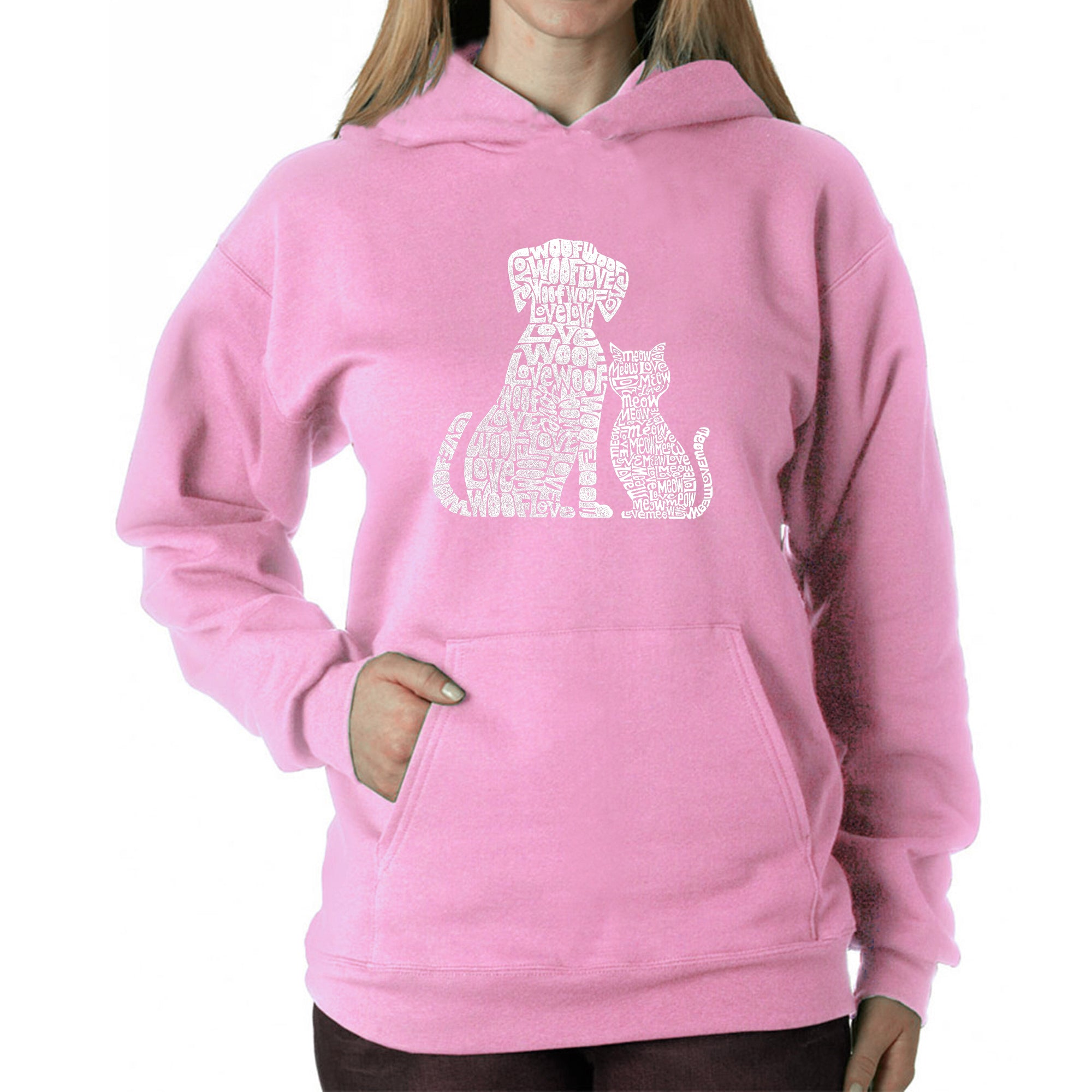 Dogs and Cats - Women's Word Art Hooded Sweatshirt、mySite、camillekostekn