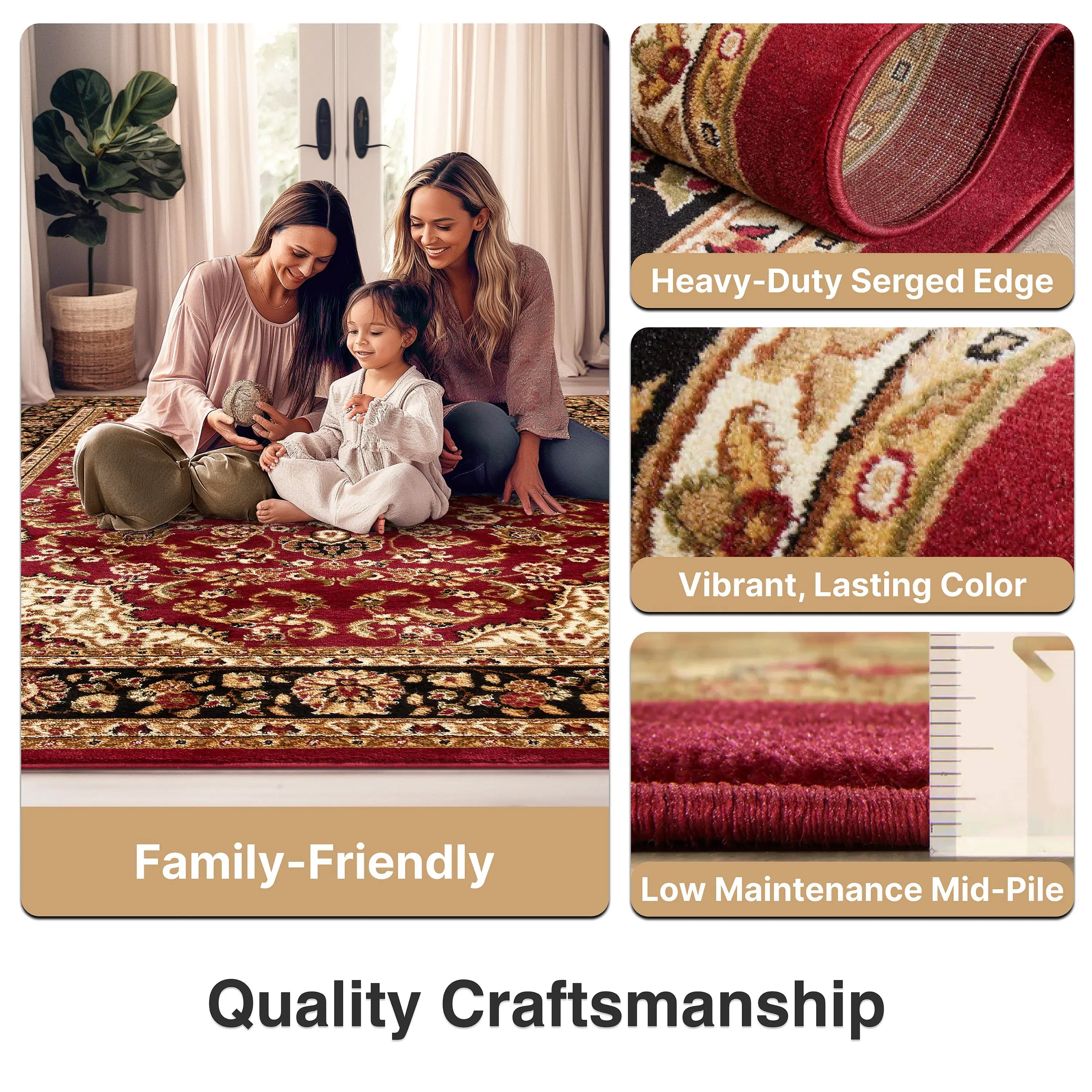 Medallion Kashan Red Traditional Rug、mySite、gigharbornorthrealestate