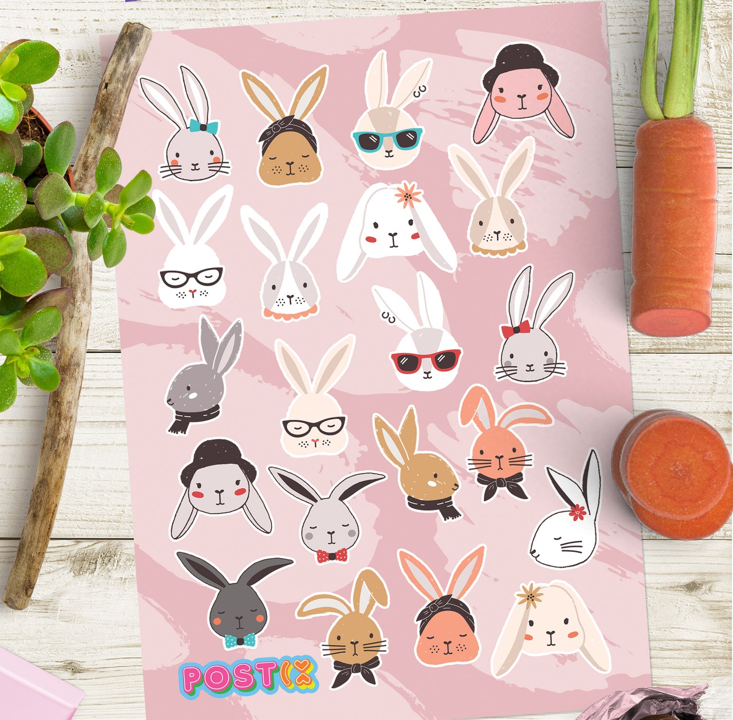  Funny Bunnies Sticker Sheet、mySite、ghnorth