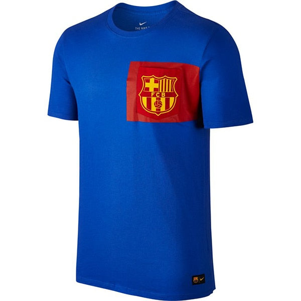 Nike Men's FC Barcelona Tee Game Royal/Gym Red、mySite、noshort