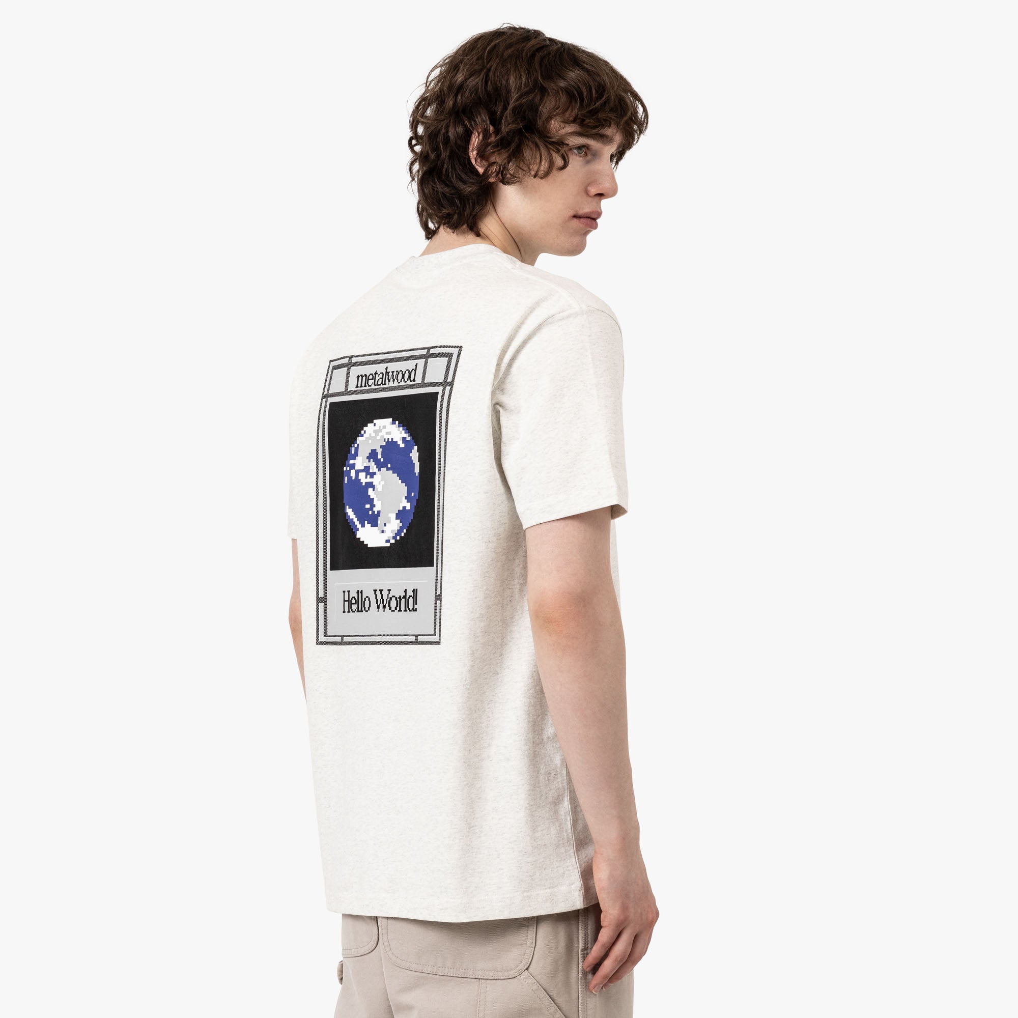  Metalwood Hello World T-Shirt Grey、mySite、merchandisen