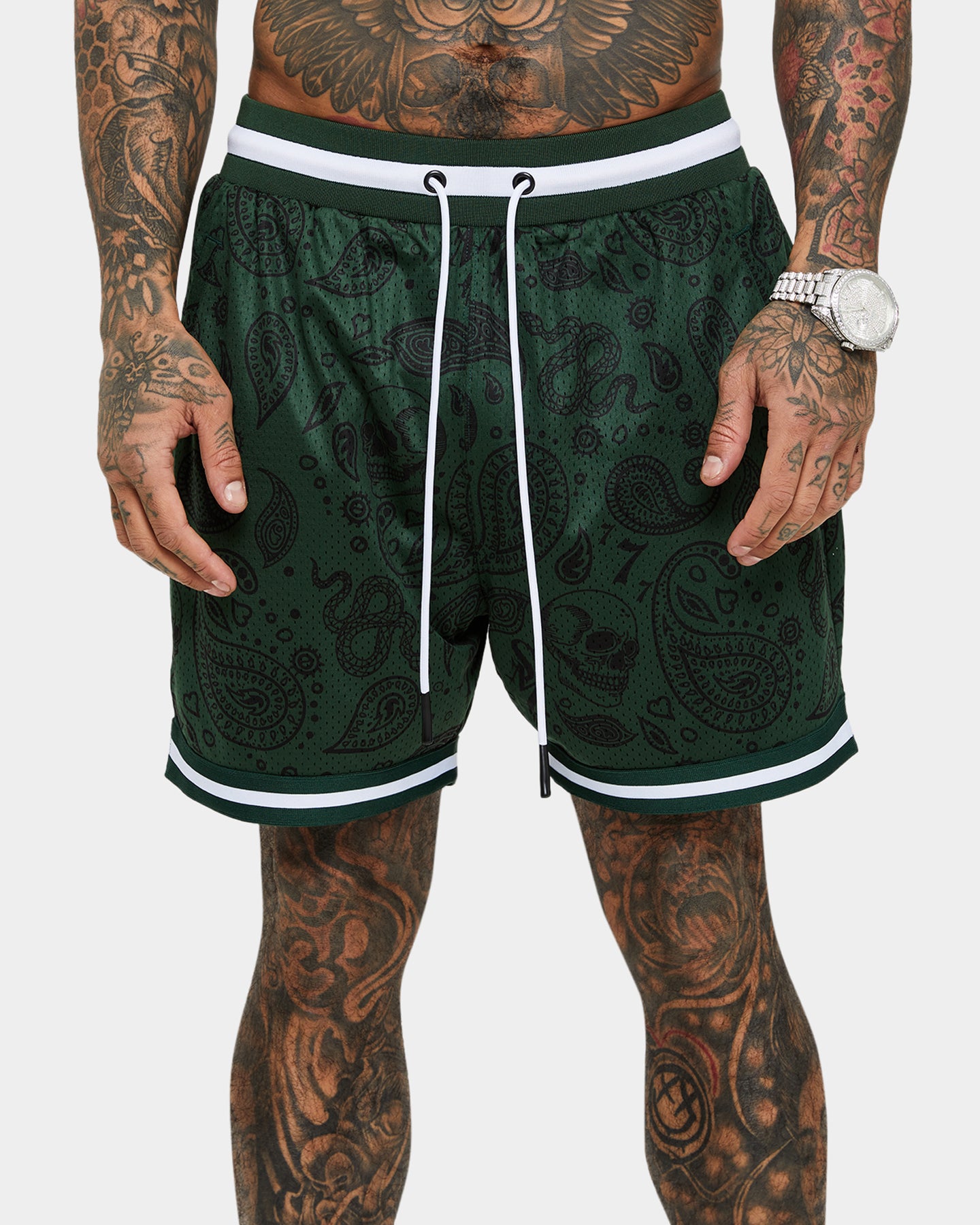 Saint Morta Paisley Olympus Ball Shorts Green/White、mySite、zt4zffjzw
