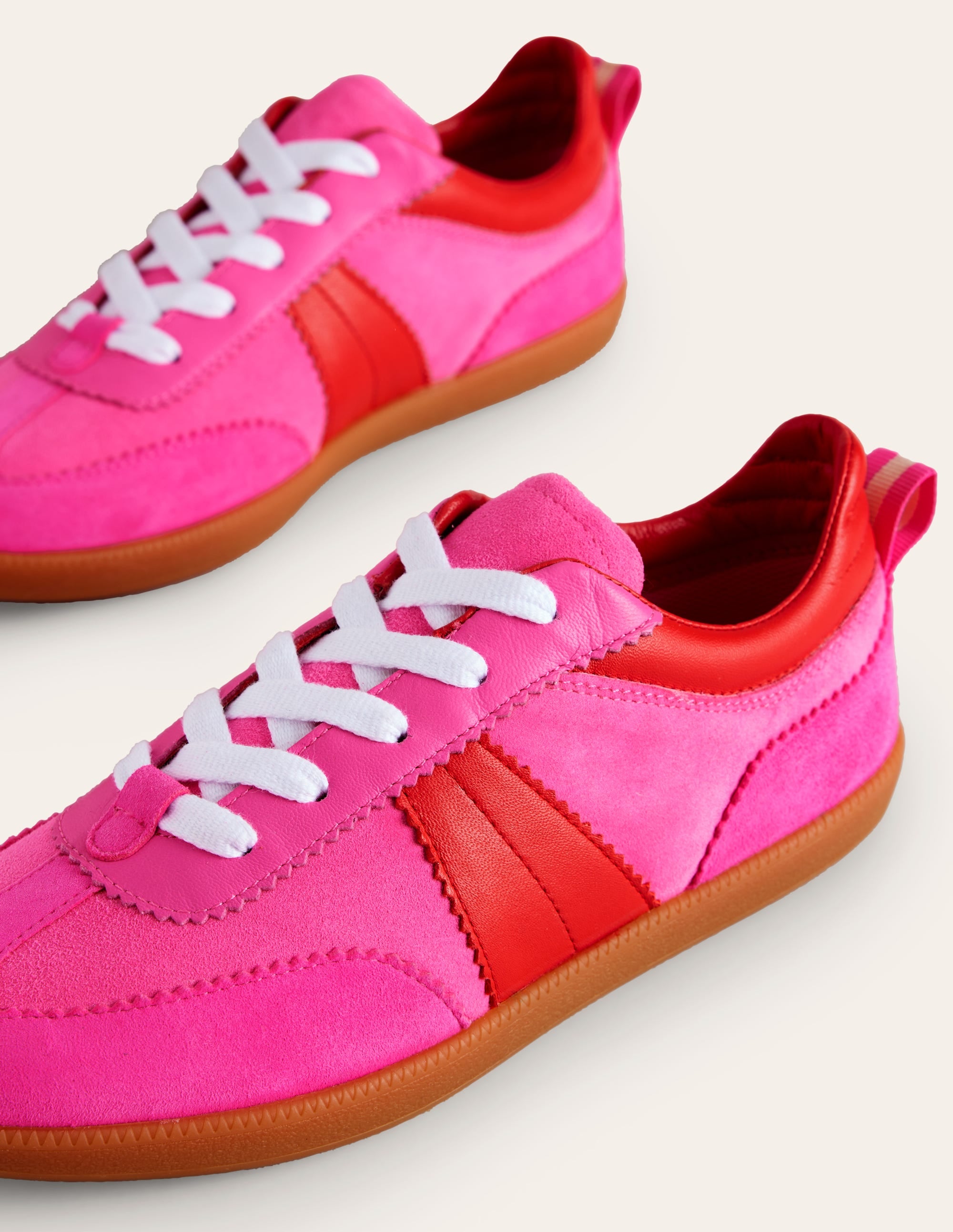  Erin Retro Tennis Trainers-Pink Colourblock、mySite、ashleygrahame