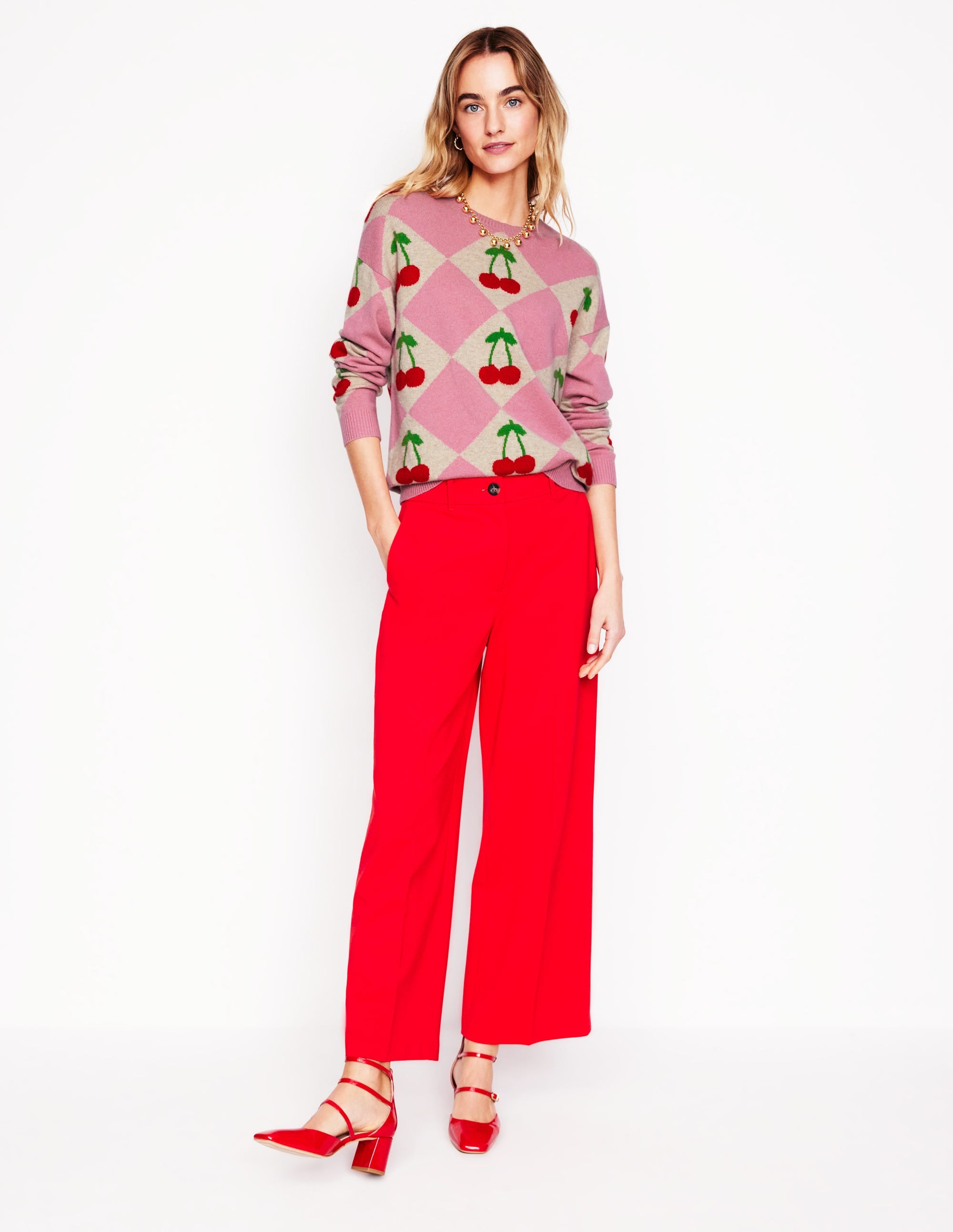  Lydia Cashmere Jumper-Pink, Cherry Argyle、mySite、ashleygrahame