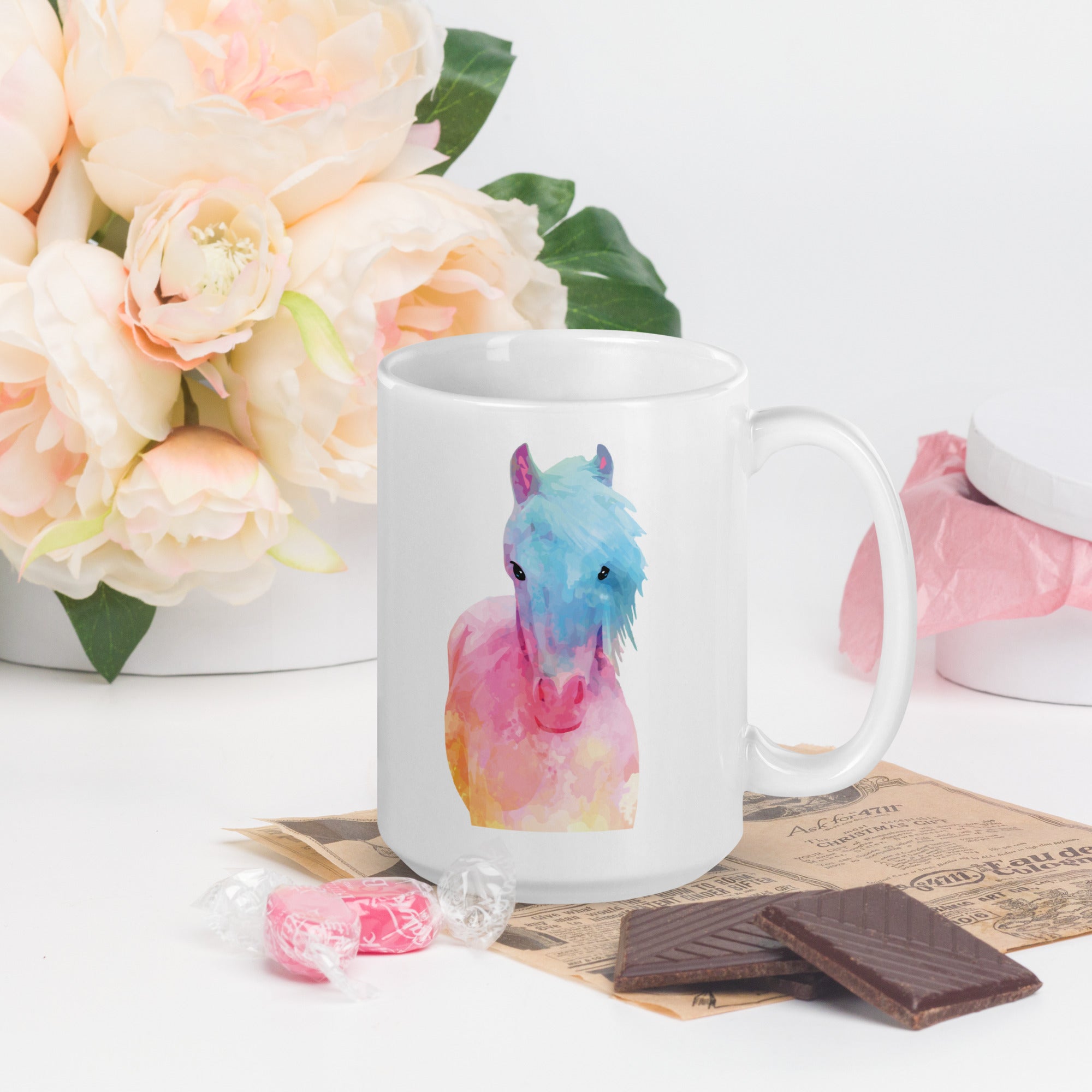 Horse in Sweet Pastels Mug、mySite、camillekostekn