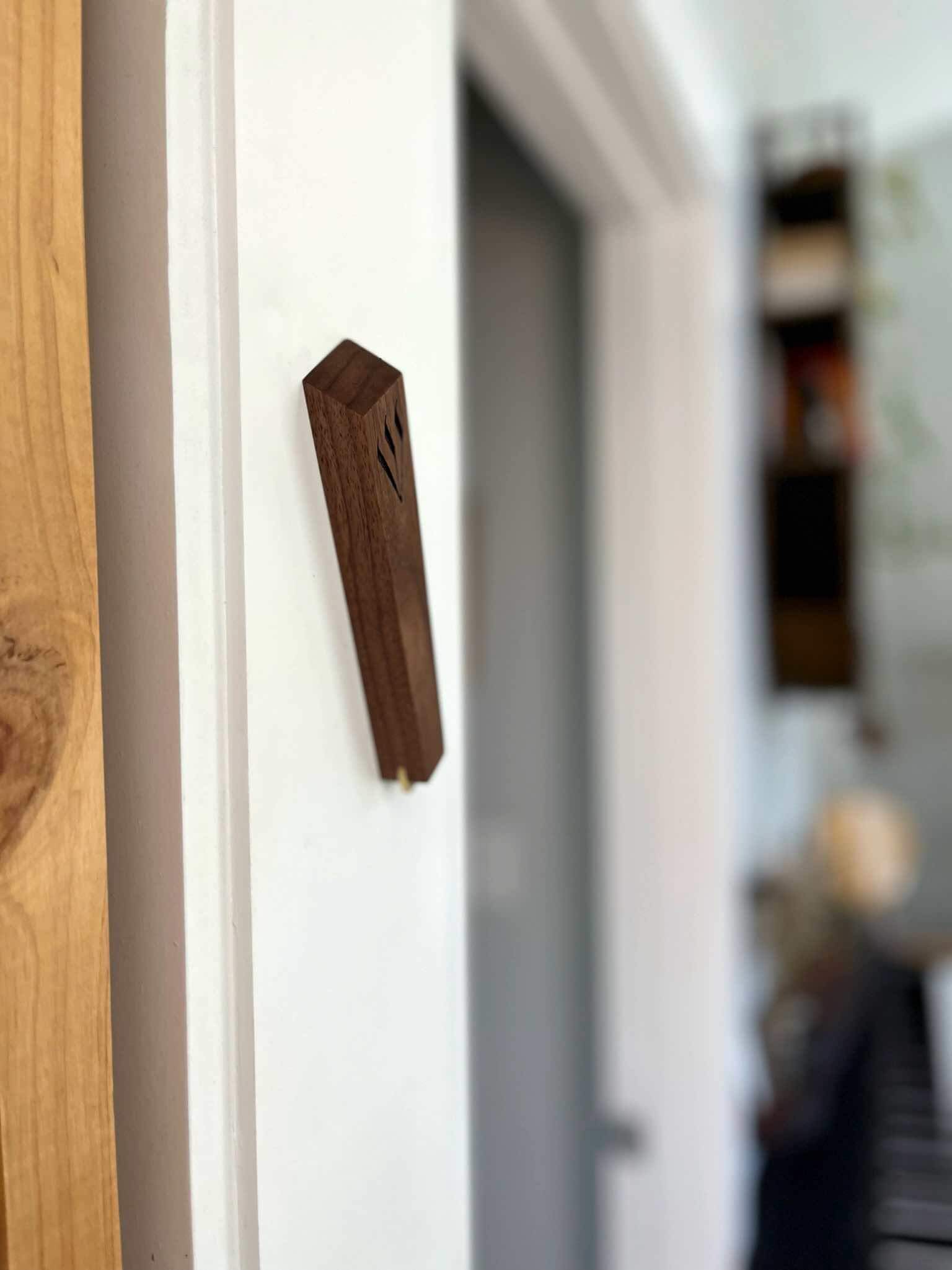 L'dor V'dor Walnut and Brass Mezuzah by Windthrow、mySite、topwebapps