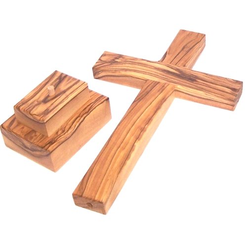 Holy Land Market Standing or Table Altar Olive Wood Cross、mySite、topwebapps
